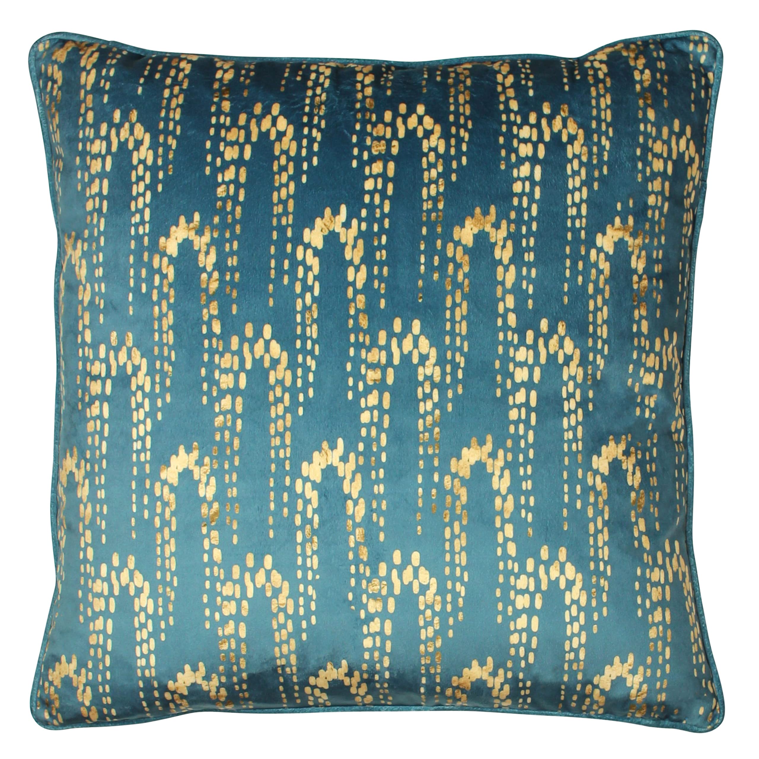 Furn Wisteria Printed Velvet Cushion in Blue | Size: 50cm x 50cm