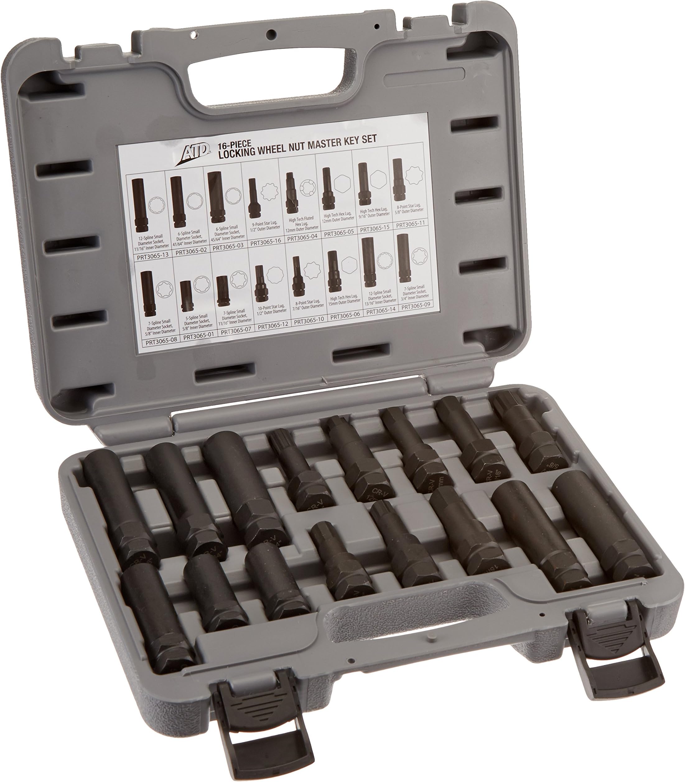ATDTools 3065 16-Piece Locking Wheel Nut Master Key Set