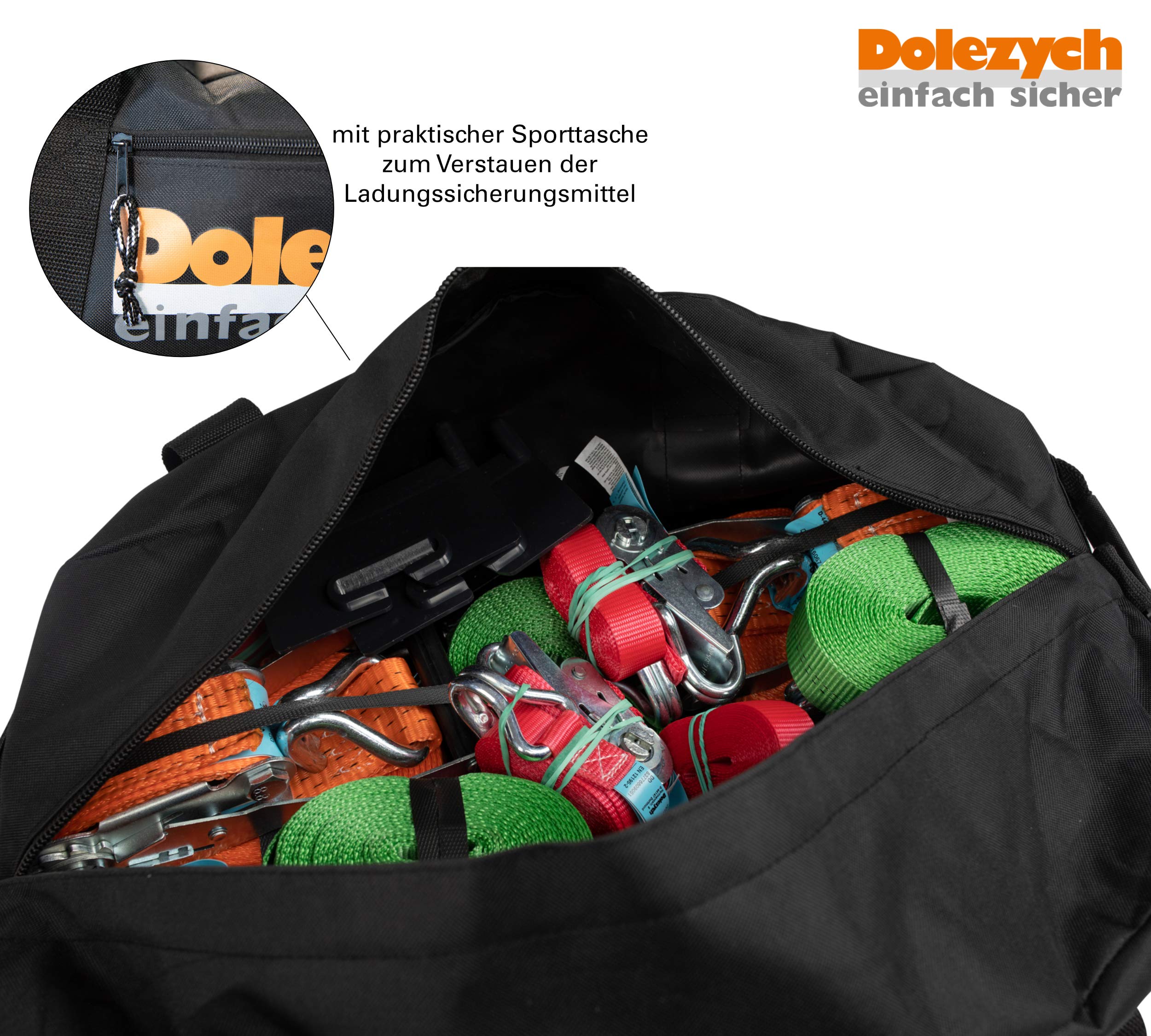 Dolezych Set di Sicure Del Carico, Multi-Uso, con Cinghie di Fissaggio/Paraspigoli/Tappetini Antiscivolo, 26 Parti – Diversi Colori