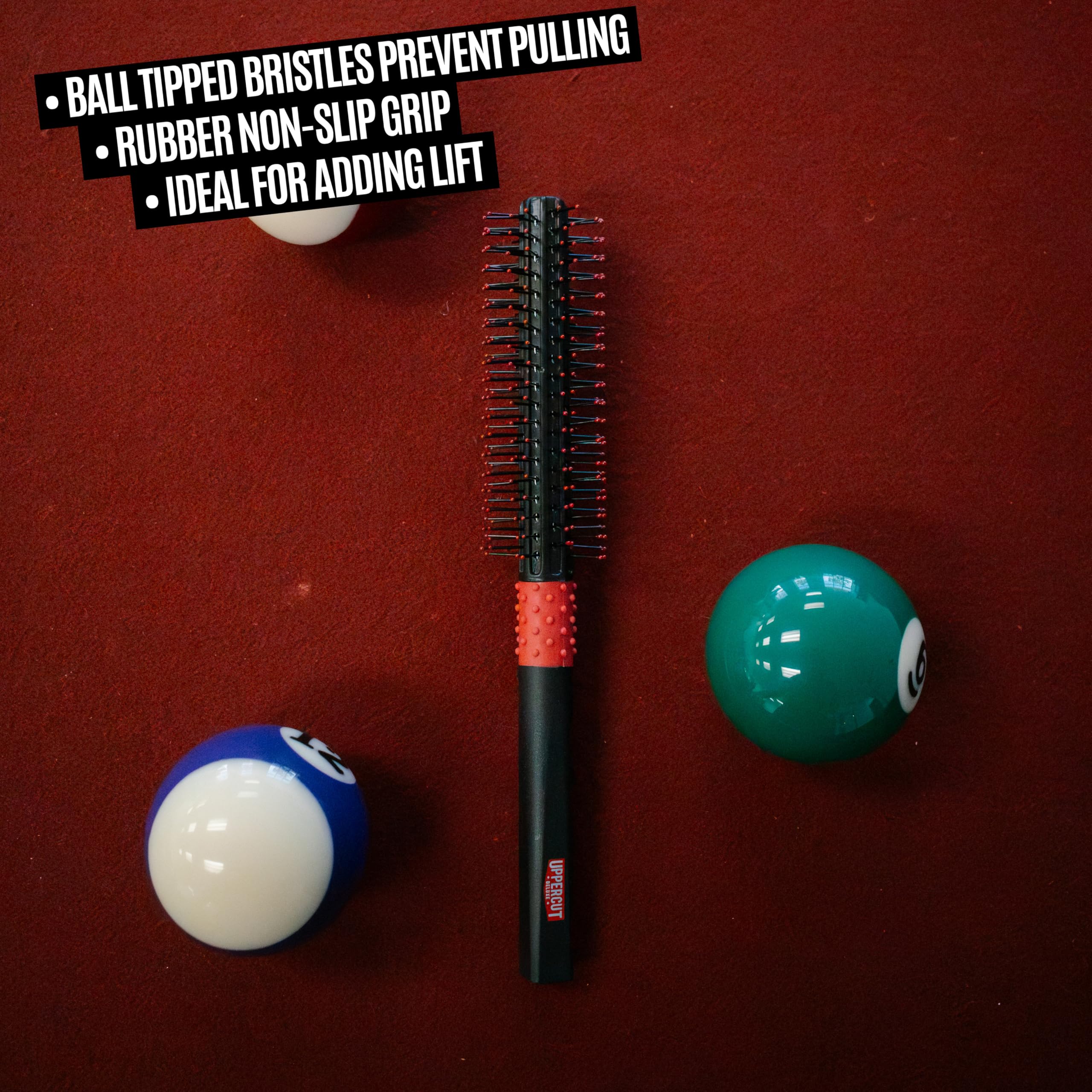 Uppercut Deluxe Quiff Roller For Hair Styling, Volumising Mens Styling Hair Brush to Lift the Hair with Spaced Ball Tipped Bristles to Prevent Pulling