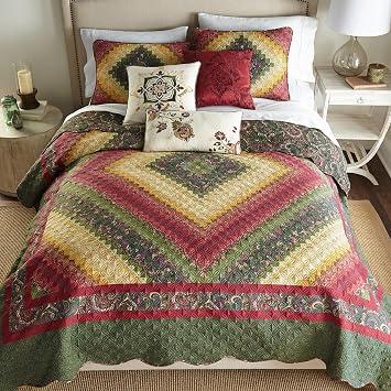 Donna Sharp Quilt, Spice Postage Stamp, Olive, Twin 68" x 90"