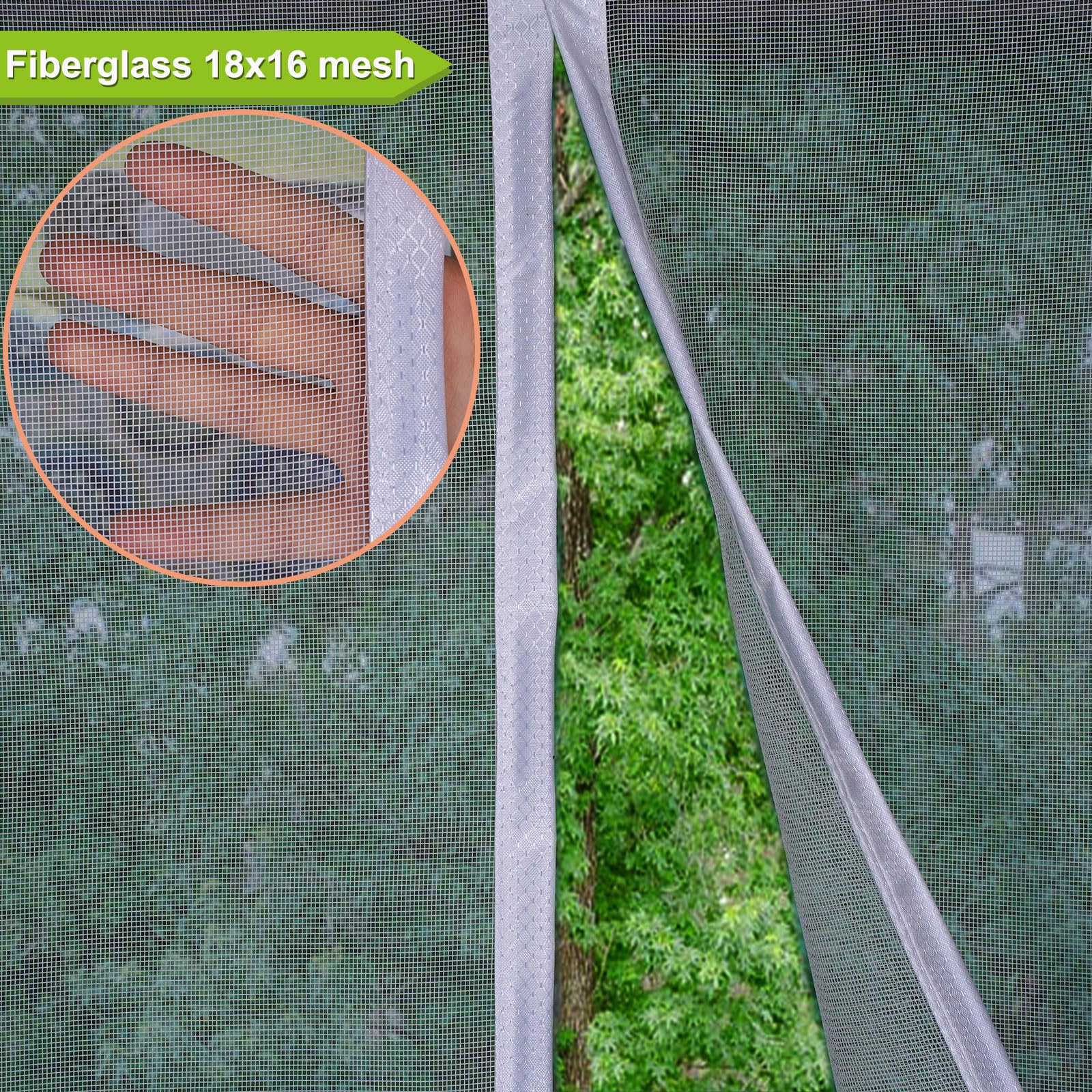 Risareyi Zanzariera Magnetica per Porte Finestra 120x230cm, Bianco Vetroresina Rete Super Resistente Tenda Zanzariera con Calamita Anti Zanzare, per Balcone Soggiorno, Facile da Montare