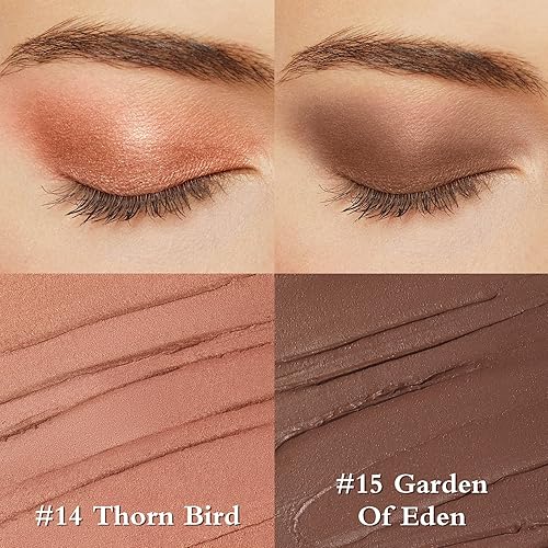 Miniatura 3 de FOCALLURE 2 lápices de sombra de ojos sin arrugas, lápiz de sombra de ojos en crema brillante y mate, larga duración, impermeable, iluminador de