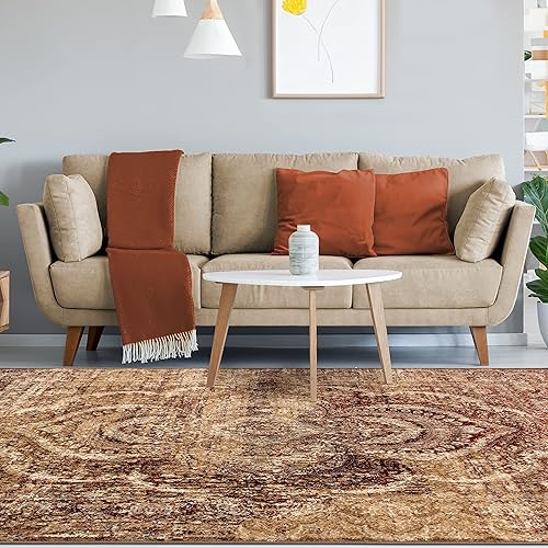 SUPERIOR Alfombra de área interior con respaldo de yute, decoración de piso vintage suave para pasillo, entrada, salacomedor, cocina, dormitorio,