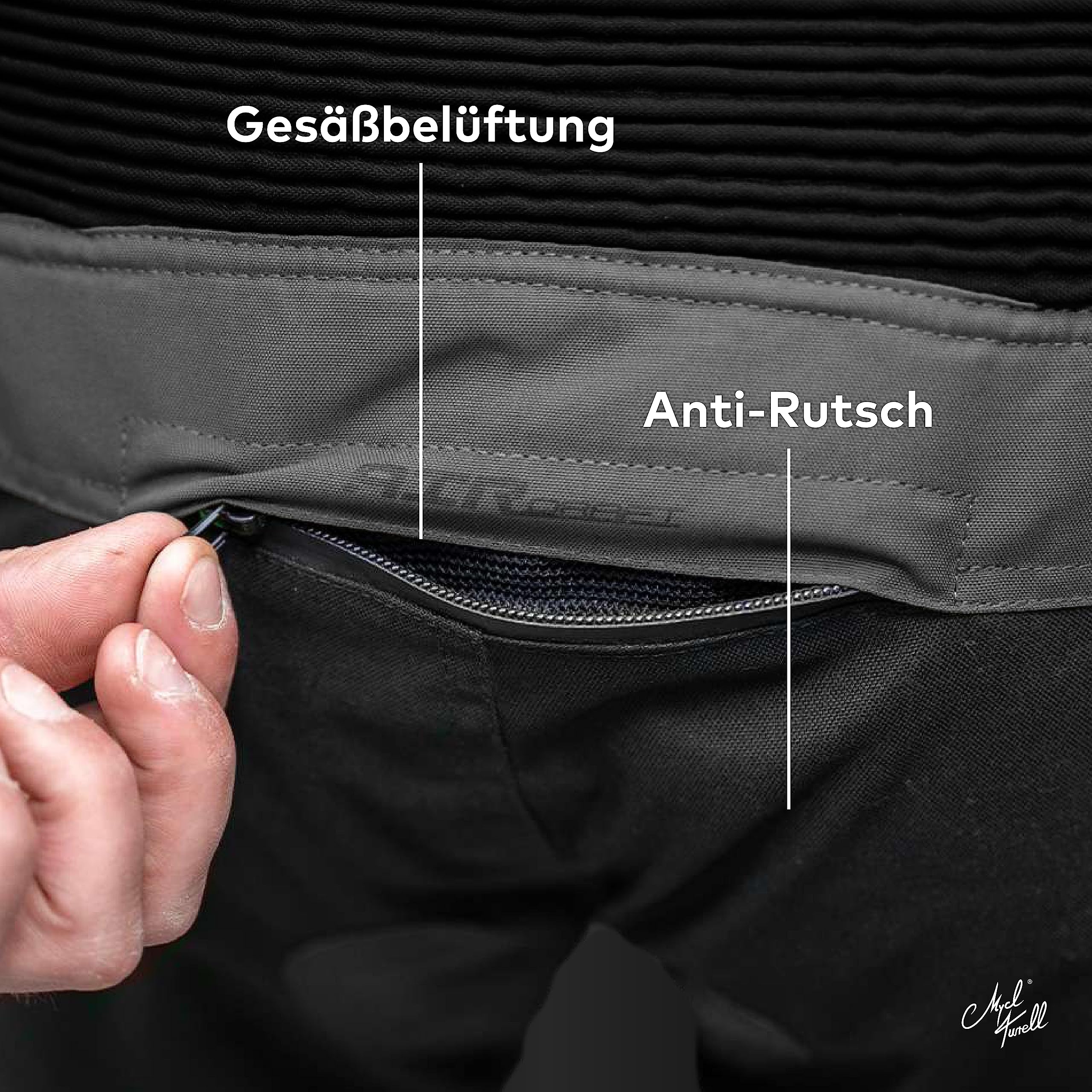 TransAlpin HighPro 2in1 - Motorradhose Herren mit Protektoren (herausnehmbar) - CE AA Sympatex wasserdicht - All Season Motorrad Hose Herren - Stylish & Sicher