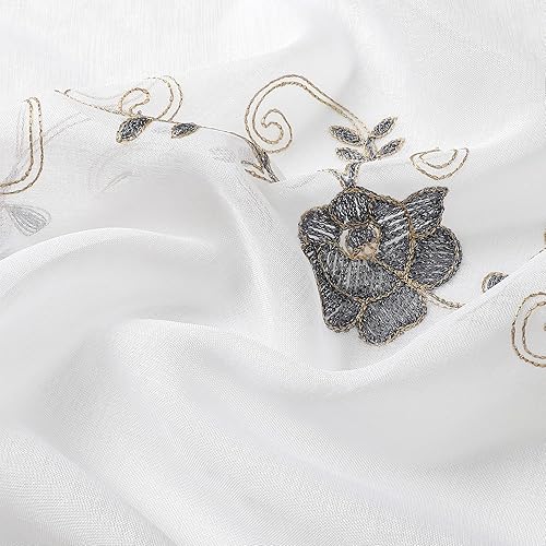 Miniatura 2 de Regal Home Collections Juego de cortinas de ducha blancas transparentes, cortina de ducha lavable de 70 x 72 pulgadas con ganchos, decoración de