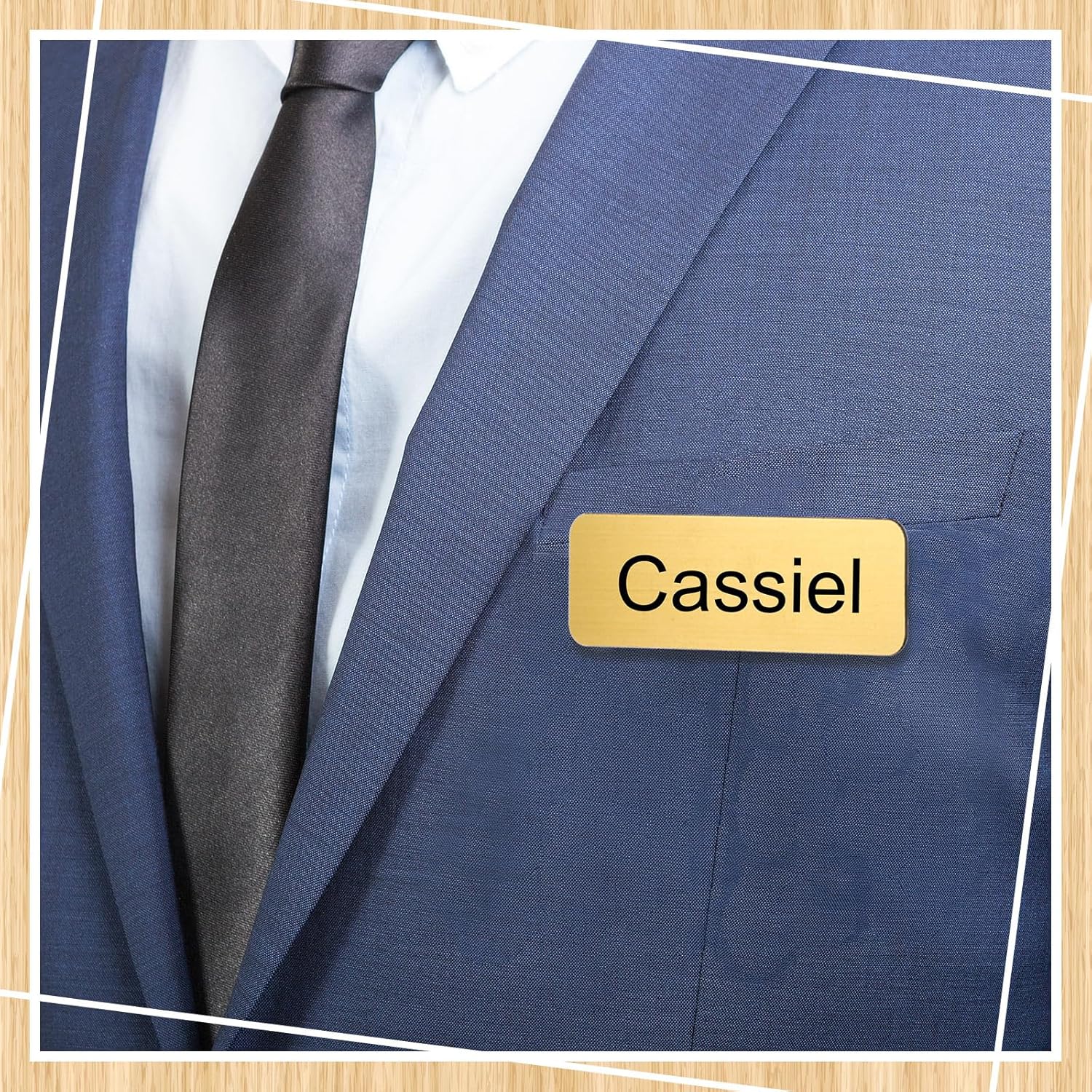 Geelin 50 Pack Magnetic Name Tags Blank Name Badge Holder Plastic ID Tag Backing 1 x 3 Inches with 3 Pcs Magnets for Police Office Employee Custom(Gold) - Image 5