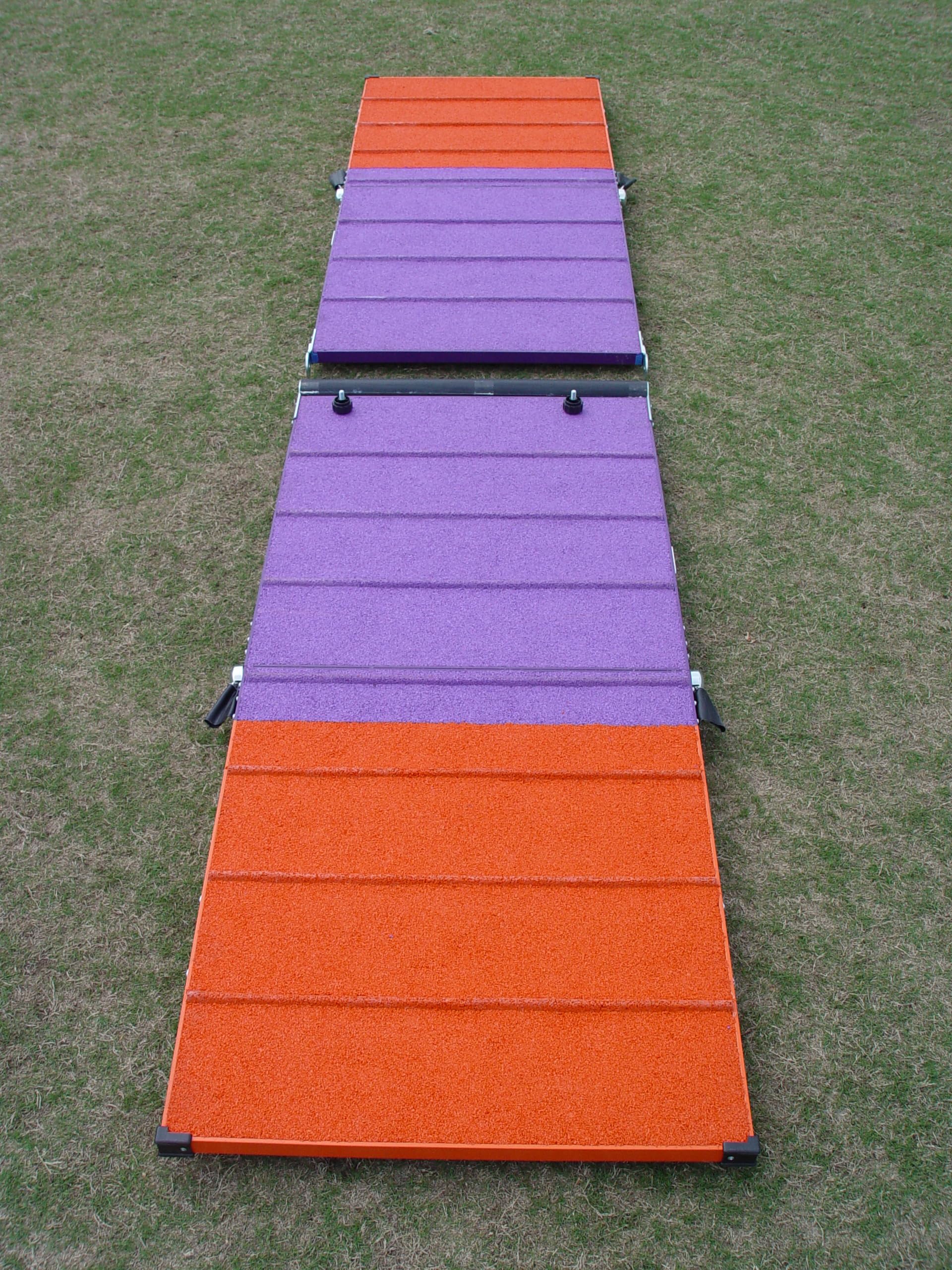 DogSport Rubber Surface Dog Agility 7' A-Frame, Purple/Orange, On-Wheel Interface Ready
