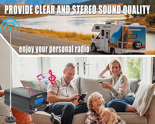 Miniatura 6 de Transmisor FM de 3,280.8 ft, transmisor de transmisión FM de largo alcance de 1/7 W para películas de autocine, estacionamiento de iglesia,