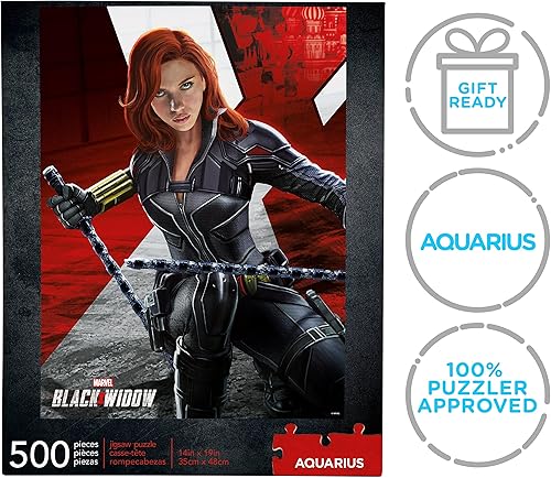 Miniatura 7 de AQUARIUS Marvel Black Widow Movie (rompecabezas de 500 piezas), sin reflejos, ajuste de precisión, prácticamente sin polvo, mercancía y