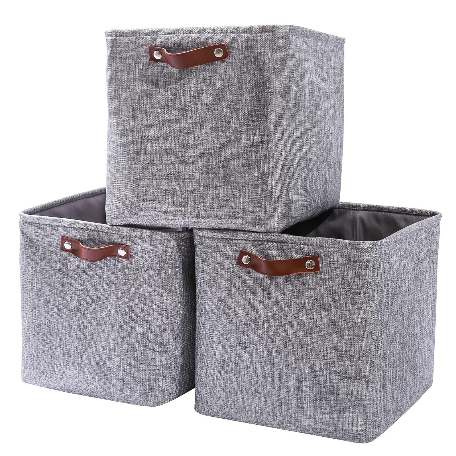 Buy MANGATA Cube Storage Boxes, 3Pack Fabric Storage Baskets 33x38x33cm