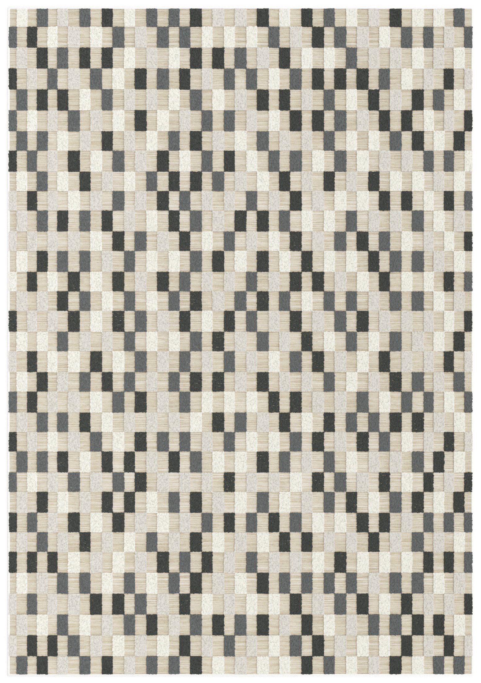 Aspect TAUPE MOSAIC Geometric Check Pattern Area Rug-Multi-colour (Grey, 120x170cm)