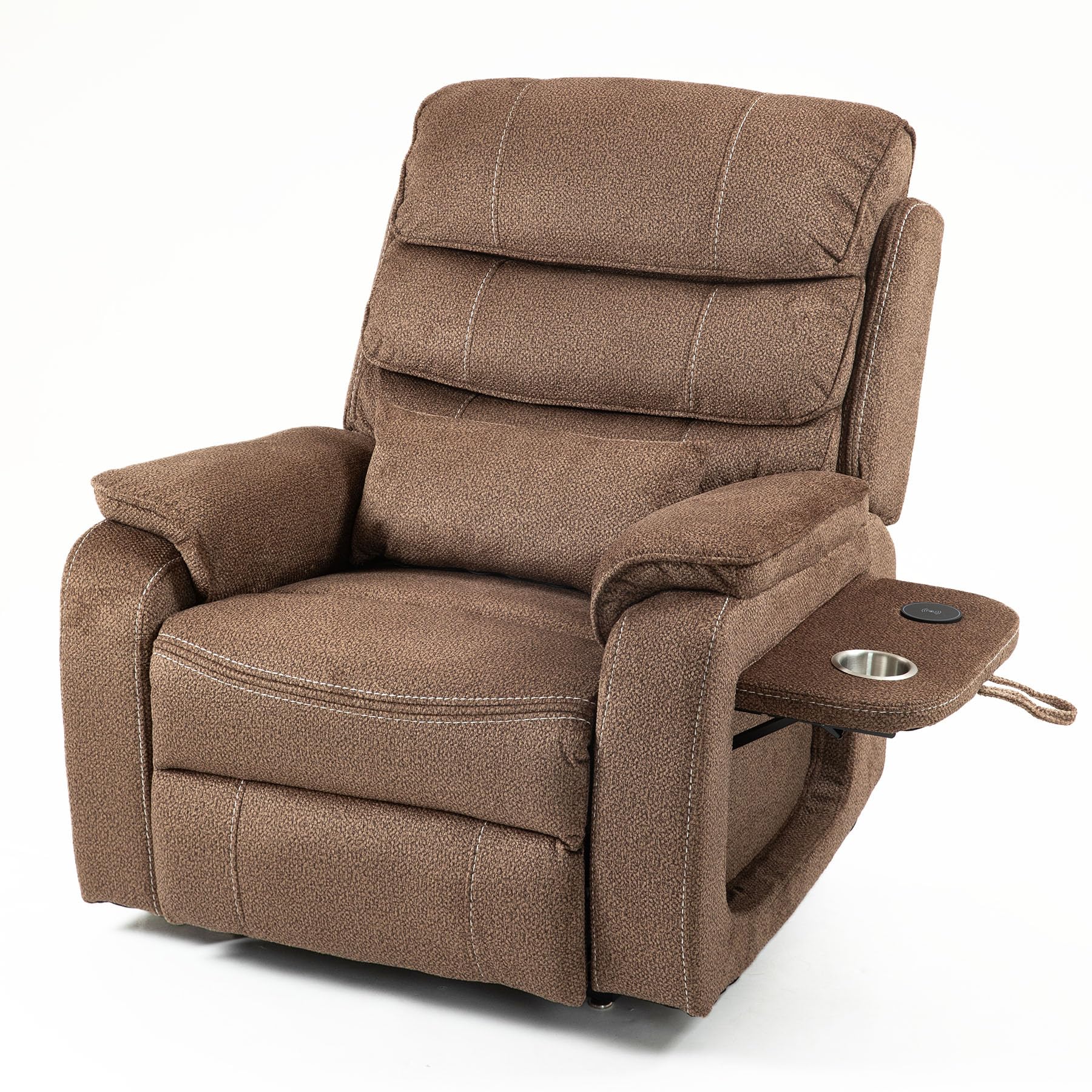 Large Power Lift Recliner Chair for Adults Elderly, Dual Motor Electric Recliner 400LBS, Lay Flat Recliners with Folding Tablet, Wireless Charging, Extended Footrest, USB Ports