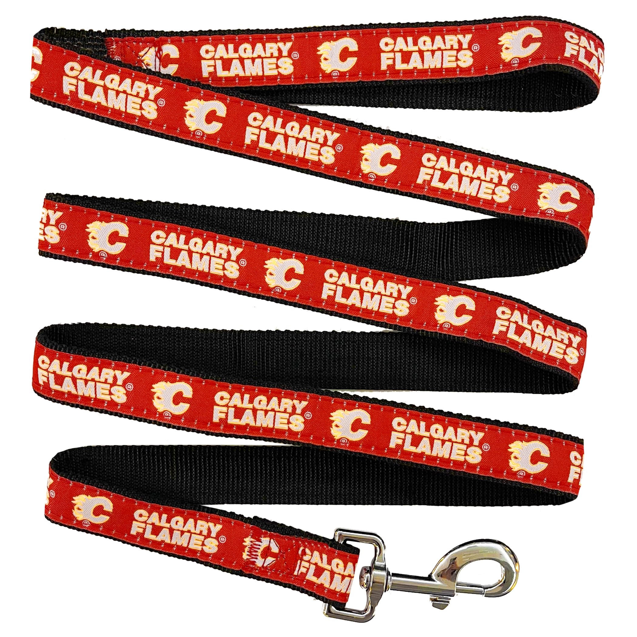 Pets First NHL Calgary Flames Leash for Dogs & Cats, Walk Cute & Stylish! The Ultimate Hockey Fan Leash!, Large (6 ft Long x 1 in Width) (CGY-3031-LG)