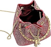 Vista 4 de Bolso de lujo con diamantes de imitación de plata para mujer, cadena de embrague brillante, bolsa de noche