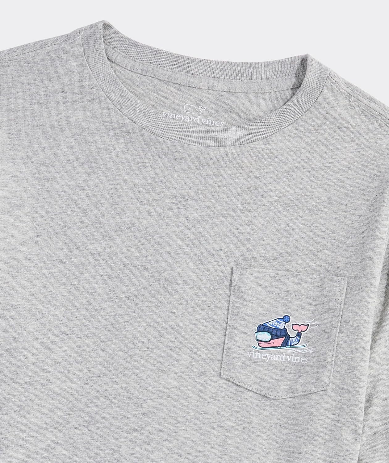 Vineyard Vines Boys' Boys' Downhill Ski Whale Long-Sleeve Pocket Tee