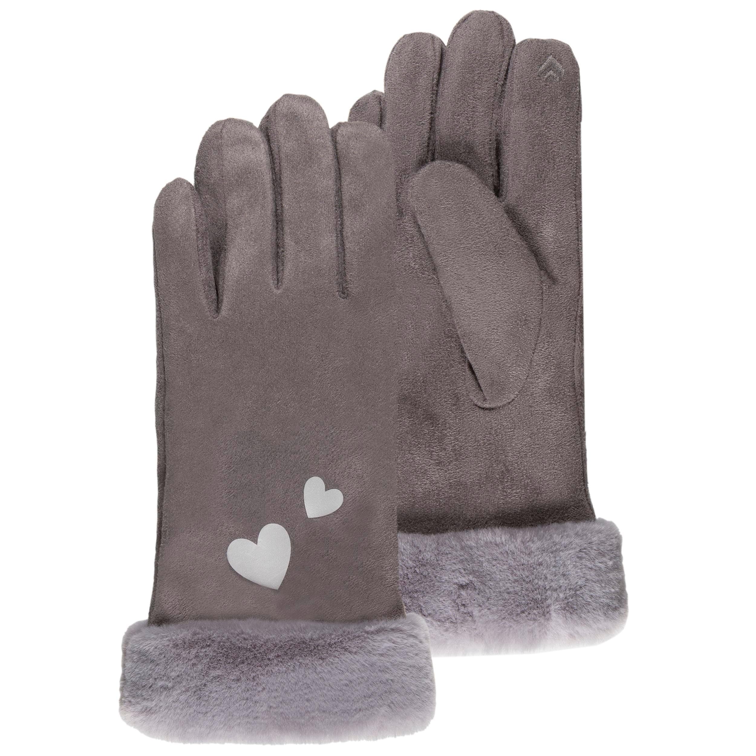 Isotoner Gants mixte enfant tactiles, chauds, doublés imitation fourrure, 10/​12ans, gris