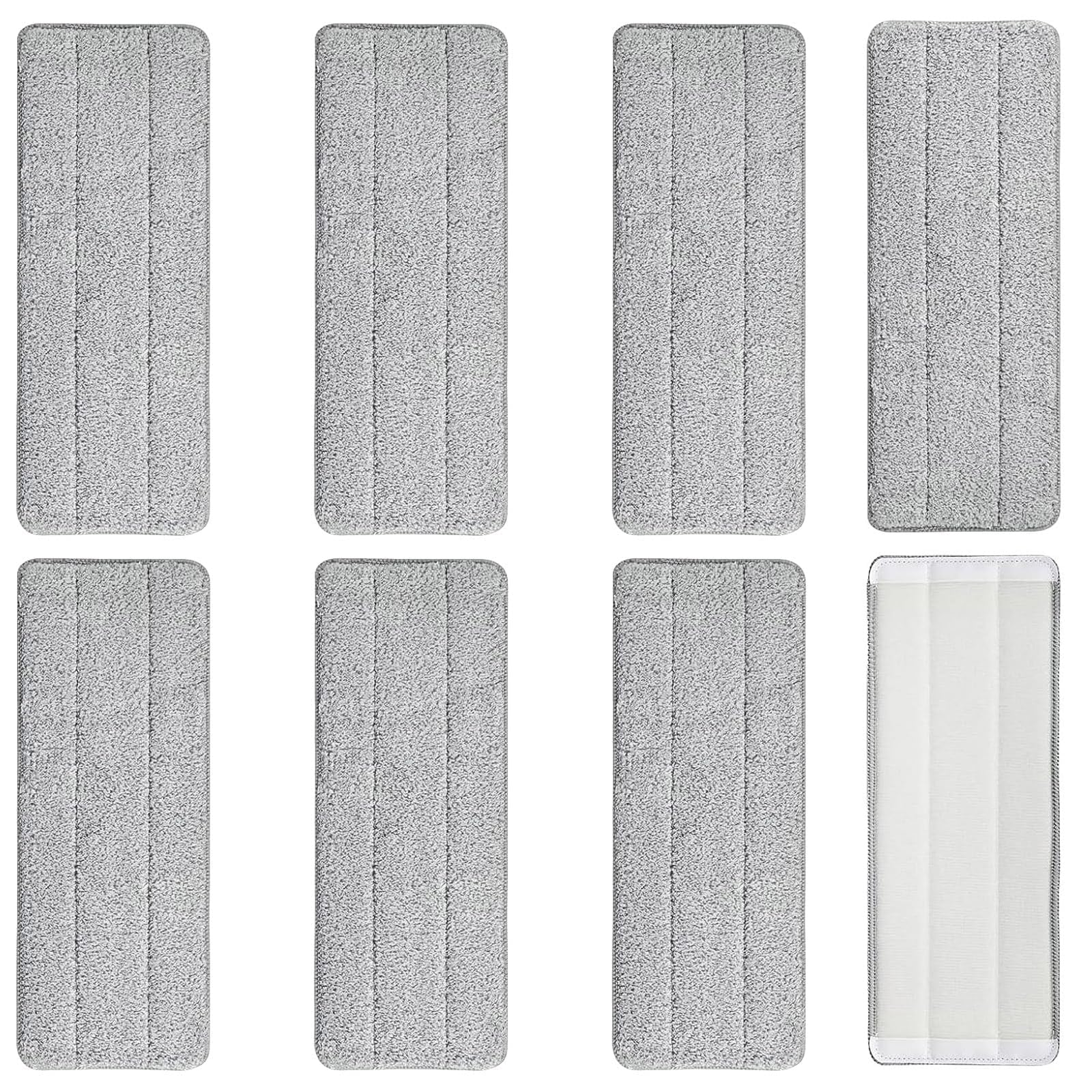 YSFVNP 8PCS Microfibre Mop Pads, Reusable Wet & Dry Mop Heads, Grey, Fit All Spray Mops, Reveal Mops, Home Office Kitchen Bathroom Wall Cleaning