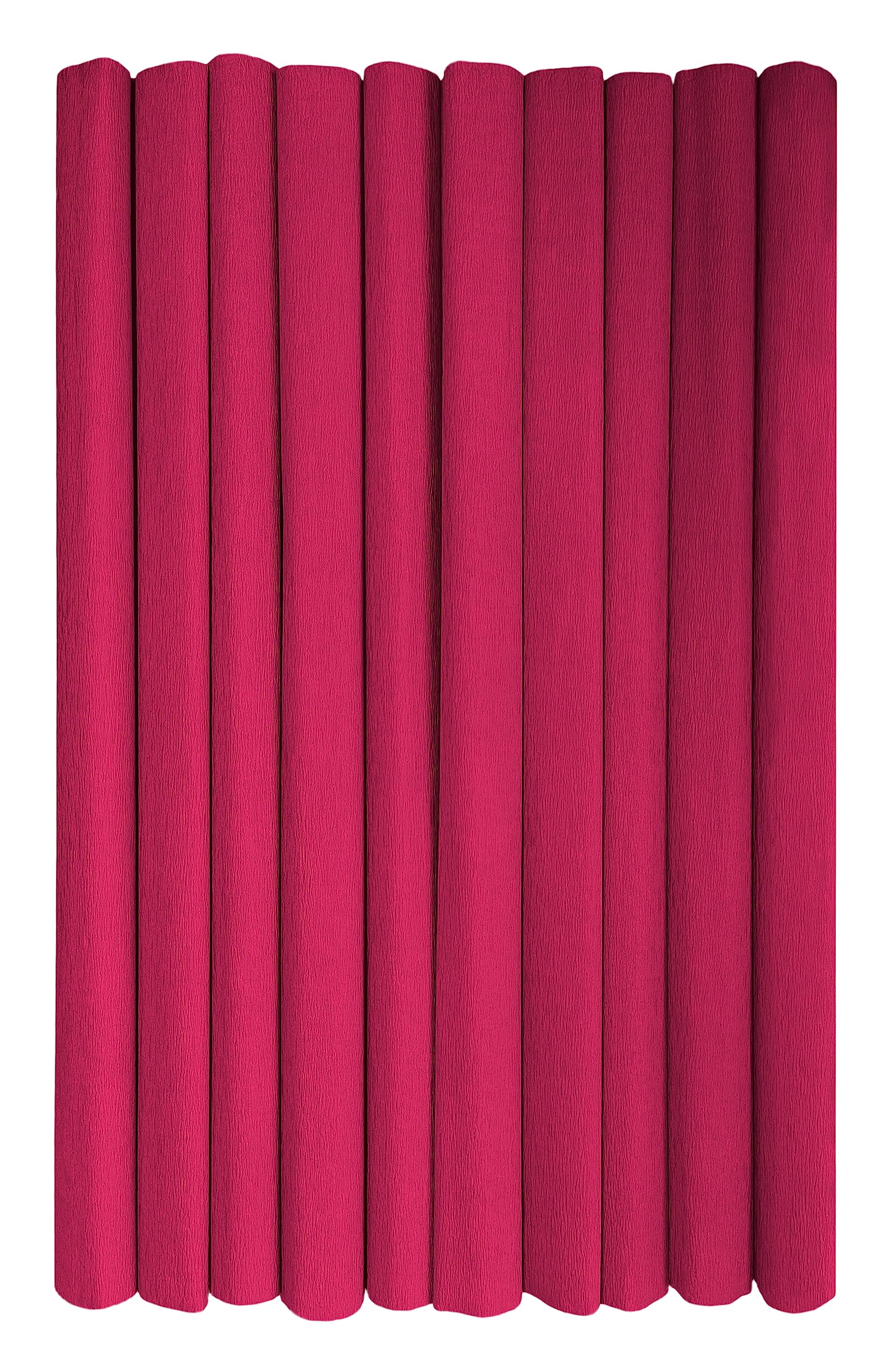 Interdruk - Crepe Paper Rolls for Kids DIY and Decorations - Pack of 10 Reels (50cm x 200cm, 28g/m2) - 09 Burgundy