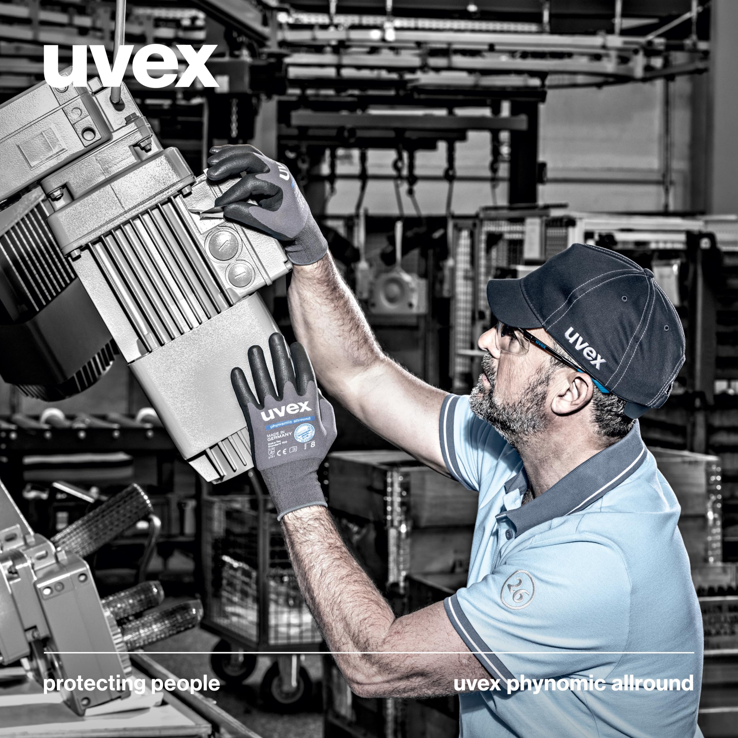 Uvex 3 pares Phynomic Allround - Guantes de trabajo ligeros para hombres y mujeres