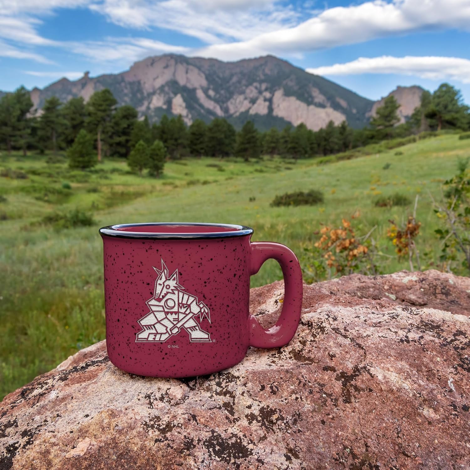 Rico Industries NHL Hockey Speckle 15oz Laser Engraved Campfire Coffee, Tea, Hot/Cold Mug - Great Gift Item - Image 2