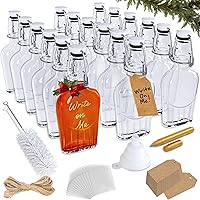 Nevlers 18-Pack 8.5oz Swing Top Glass Liquor Flasks - Airtight Flip Top Bottles w/Funnel, Tags, Shrink Wrap for Extract, Syrup, Alcohol