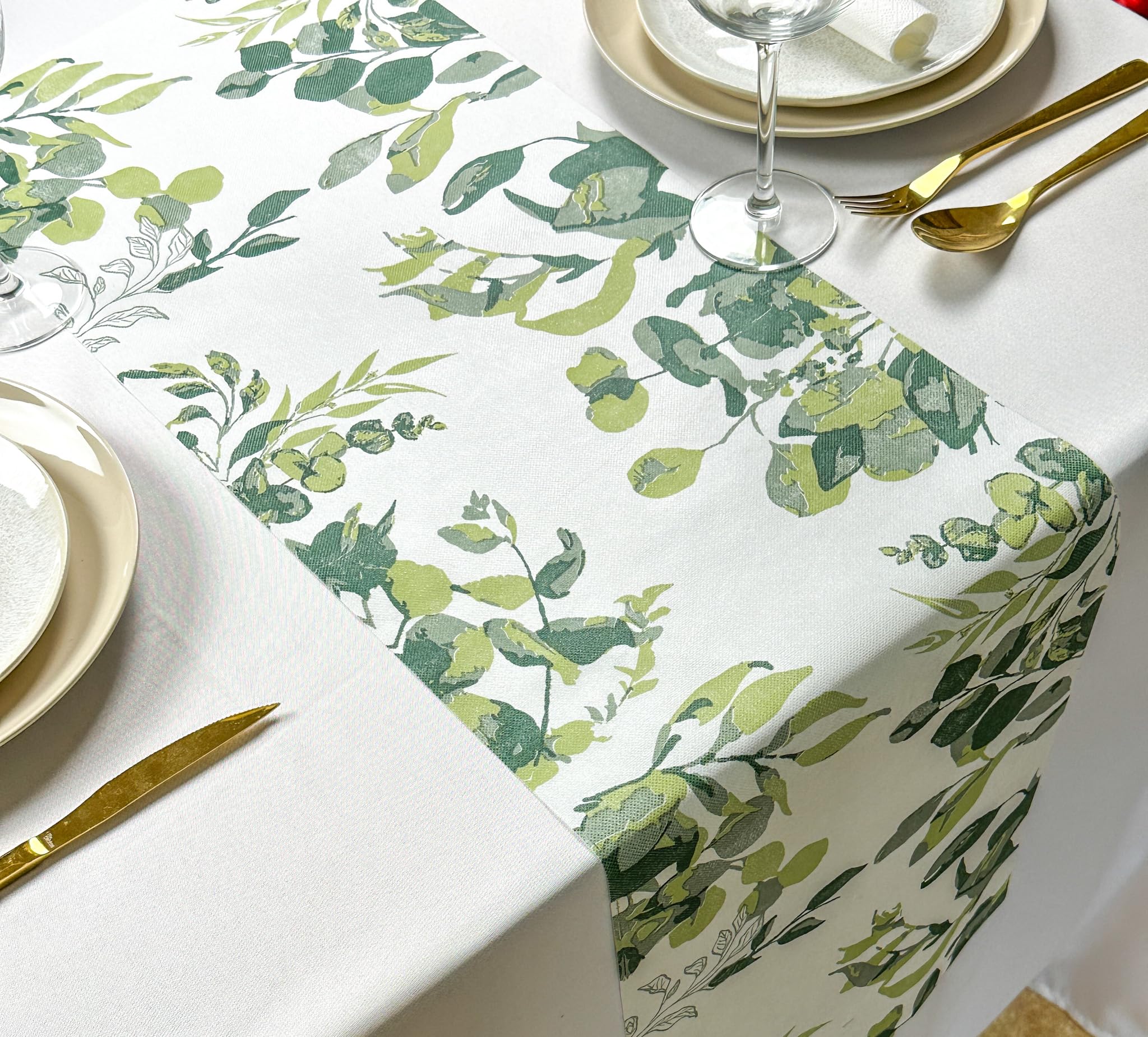 NATUARTE, Table Runner Green Eucalyptus, Non woven fabric of 25M x 30CM, Table Decoration - Image 2