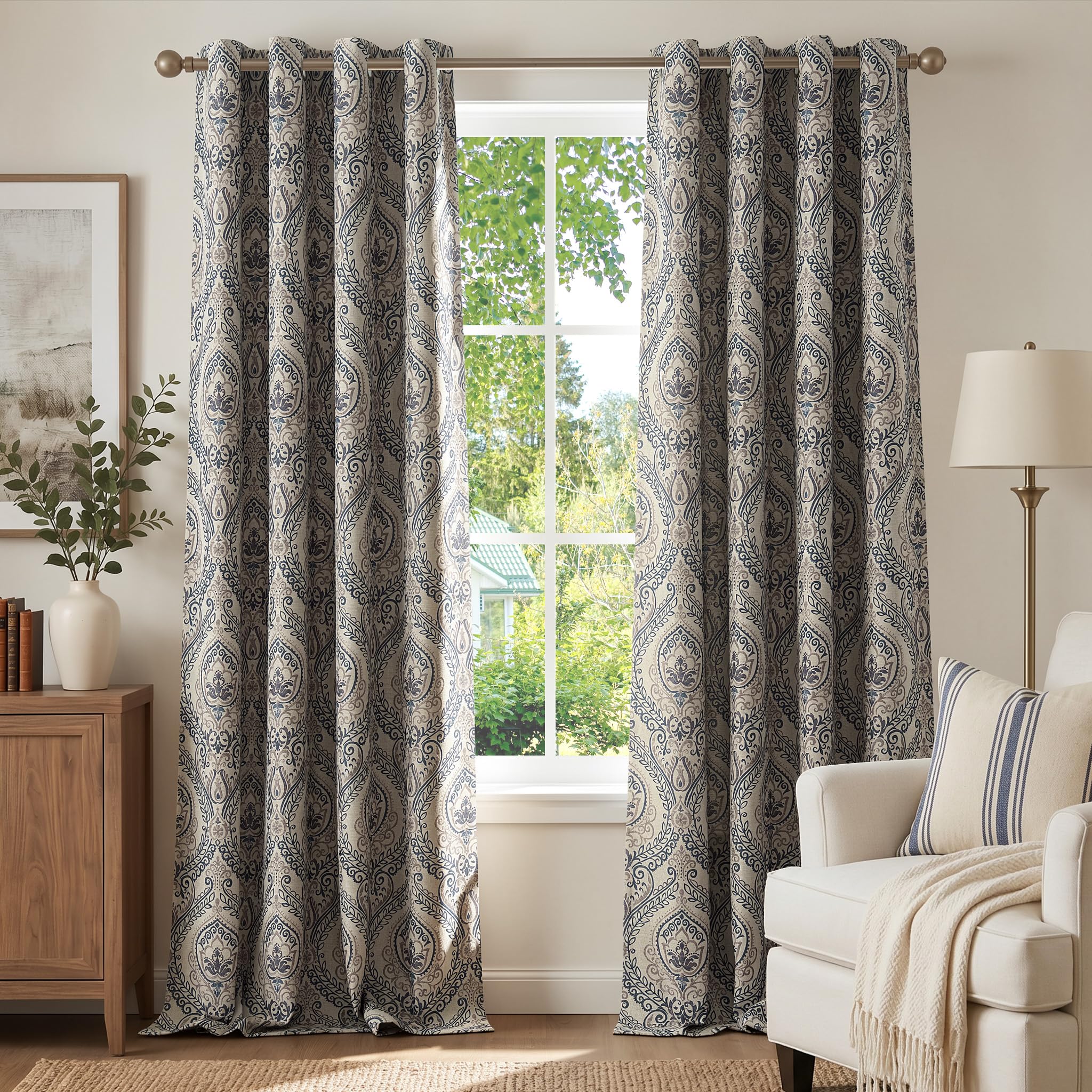 Amazon.com: jinchan Curtains for Living Room Darkening 96 Inches