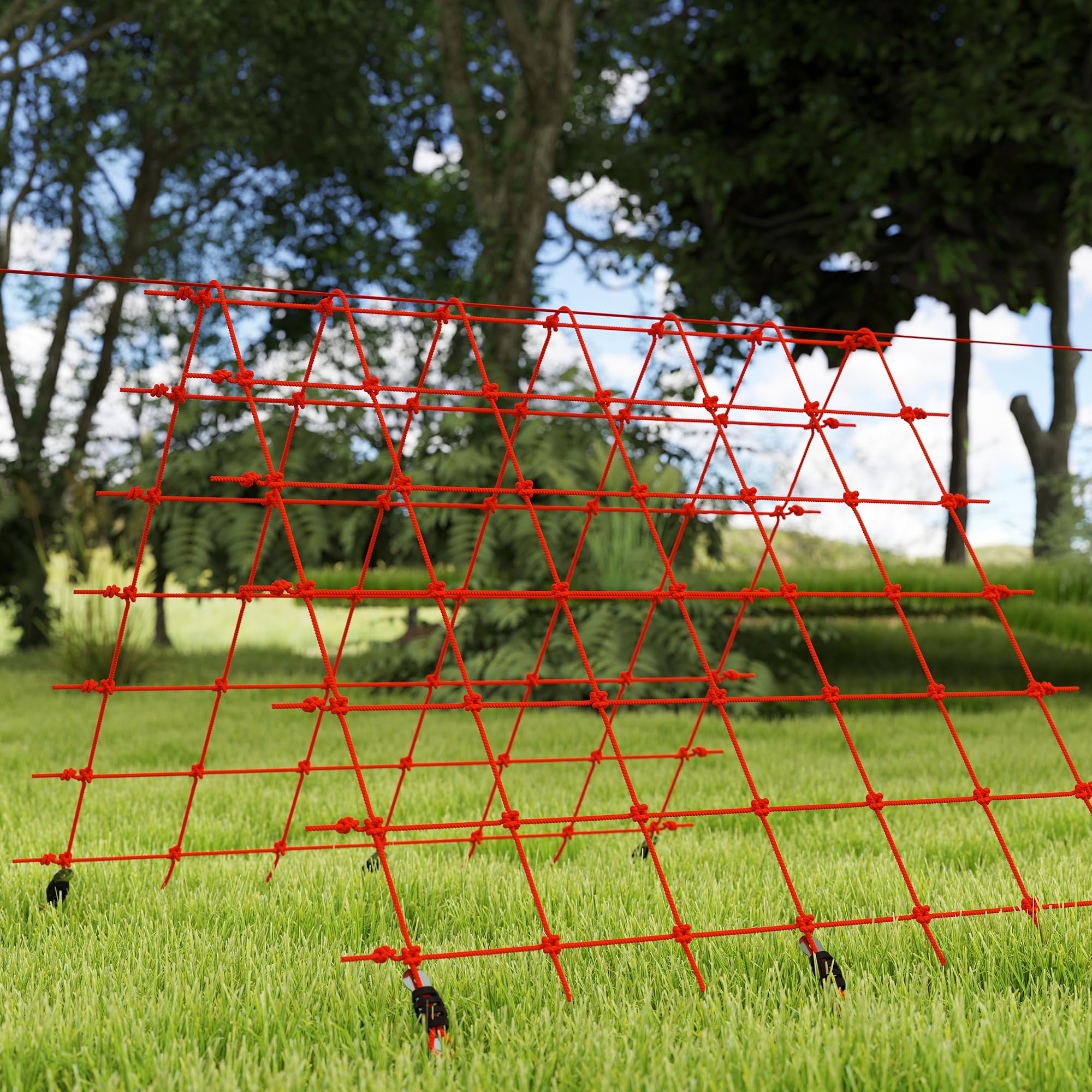 AIYAPLAY Ninja Line Kinder 10m Slackline Set mit Slackline, Turnringe, Schaukel, Kletterleiter, Kletternetz, Kletterseil, Reckstange, Outdoor Spielset Ausrüstung für 3-6 Jahre Kinder Rot