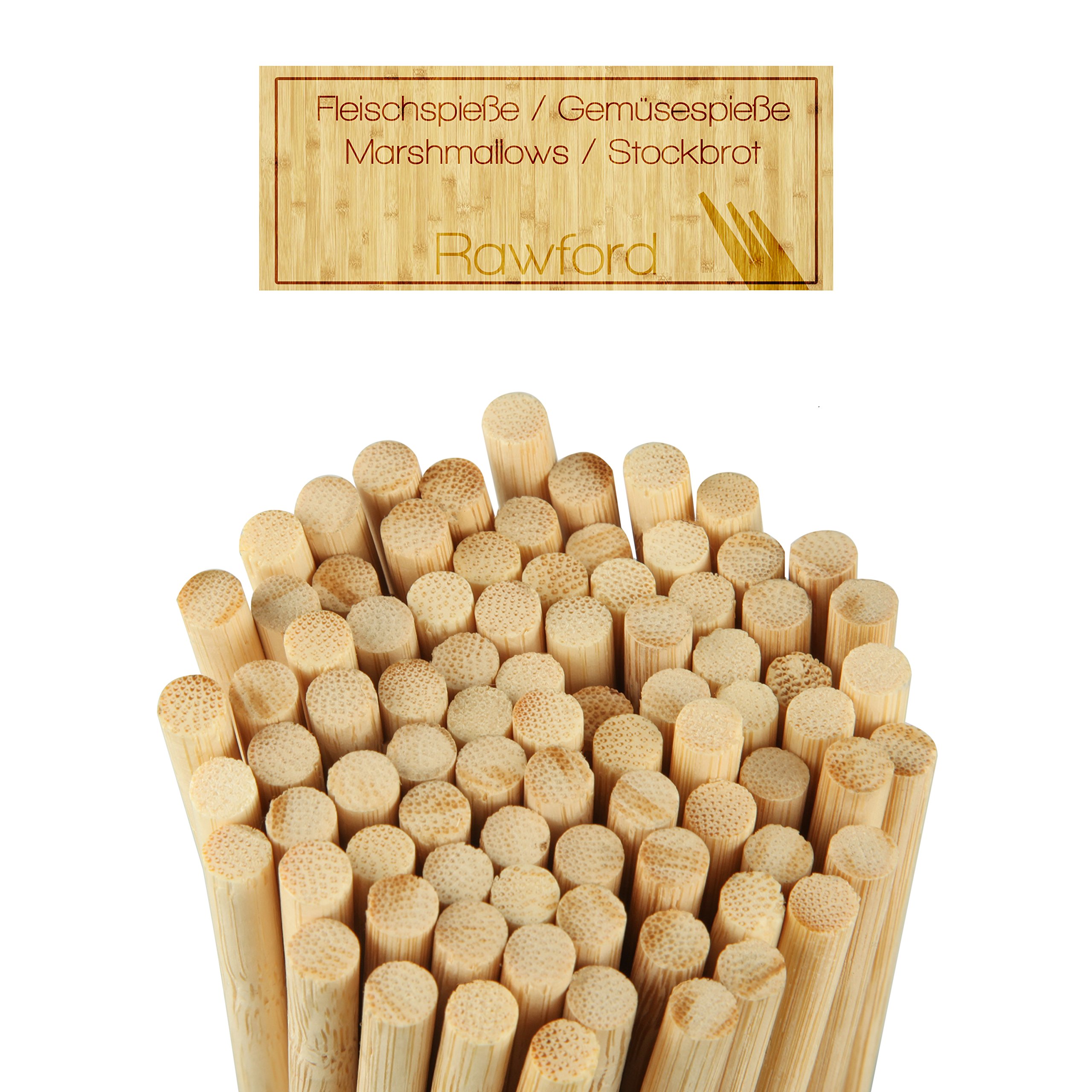 Stockbrot Spieße 100er Set - LFGB-geprüft (TÜV) - 90 cm Bambus - Ø 6mm Marshmallow Spieße Lagerfeuer, Stockbrot Stöcke, Grillspieße Lagerfeuer, Schaschlikspieße Holz, Steckerlfisch Holzspieße
