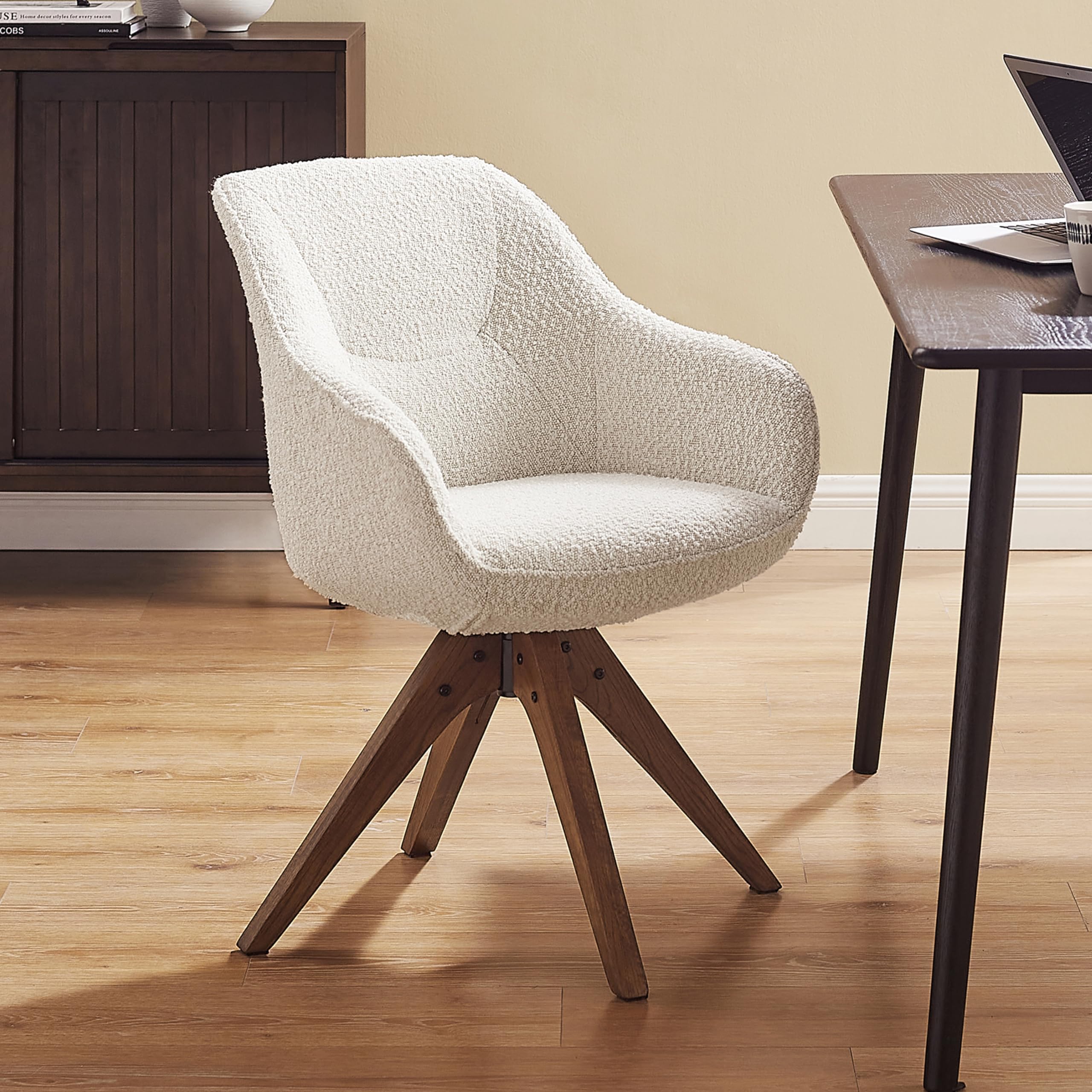 Amazon.com: Art Leon Desk Chair No Wheels, Mid Century Modern