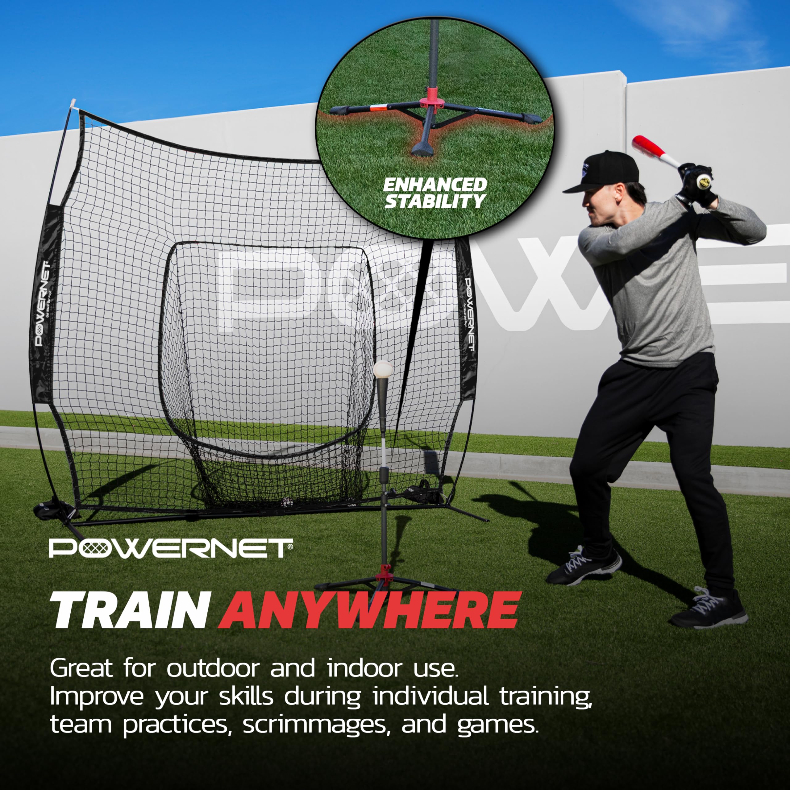 PowerNet Baseball Softball Practice Net 7x7 with Baseball Accessories for Practice Pitching Batting & Fielding Ball Caddy Weighted Baseballs Tee product thumbnail 6