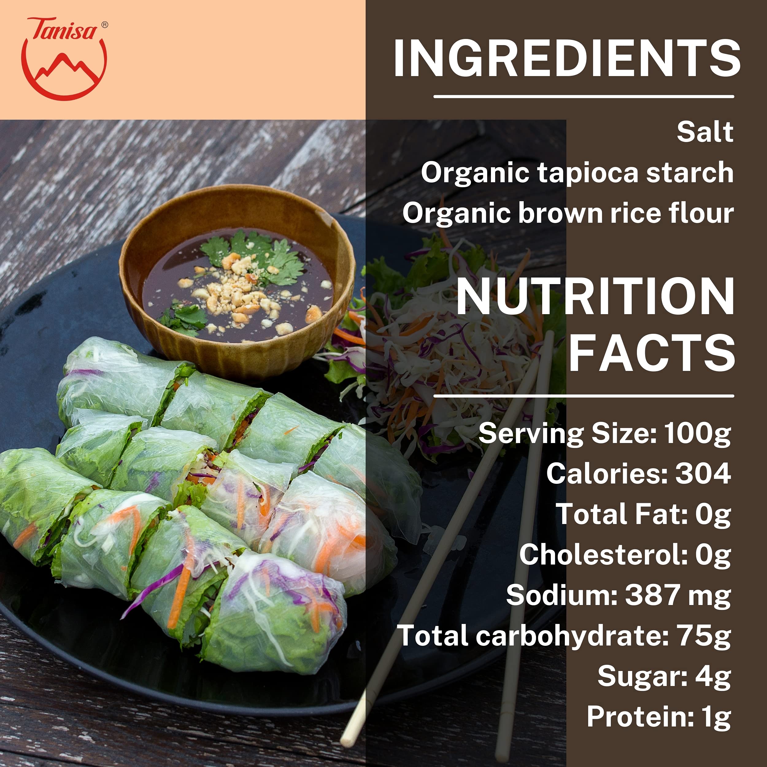 Buy TANISA Organic Brown Rice Paper Wrapper Healthy Gluten Free