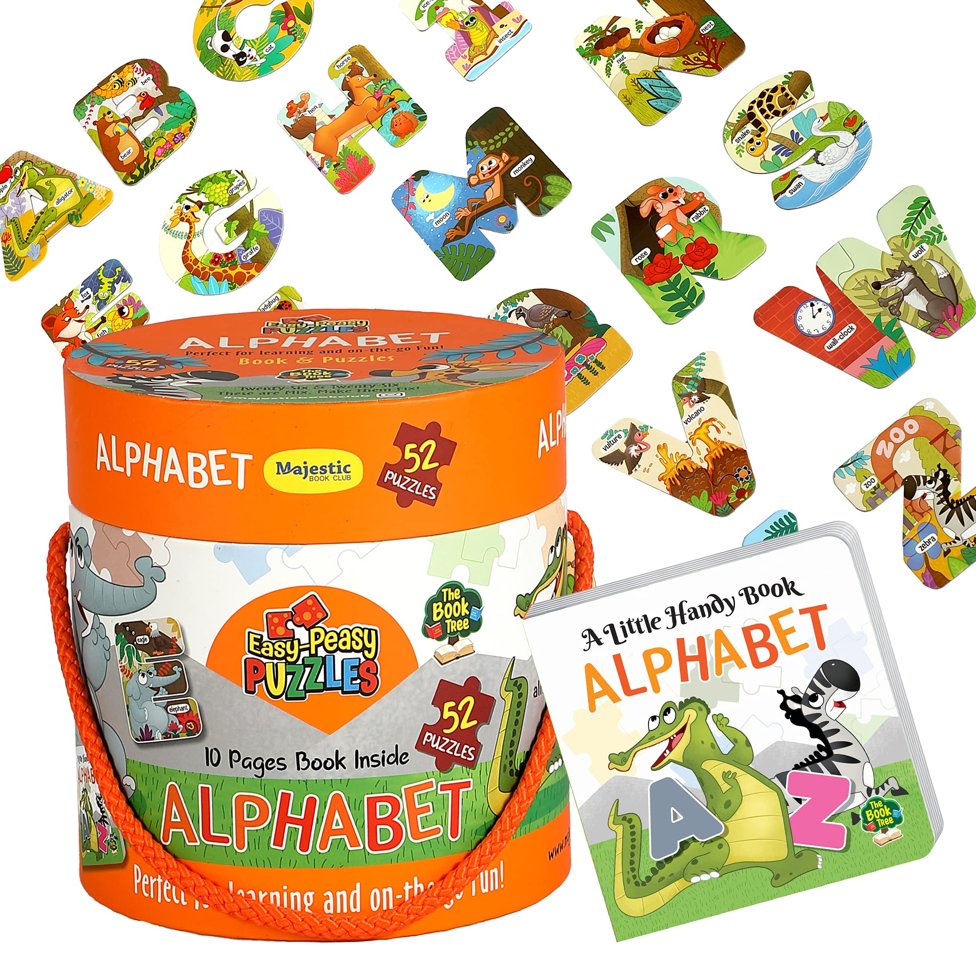 The Book Tree Alphabet Puzzle Box for Kids I Educational Toy for Kids Age 2+ I 52 Jigsaw Puzzle Pieces and 1 Story Book for Early Learning I A for Children by Majestic Book Club (B08HMSP3Z5) Amazon Price History, Amazon Price Tracker