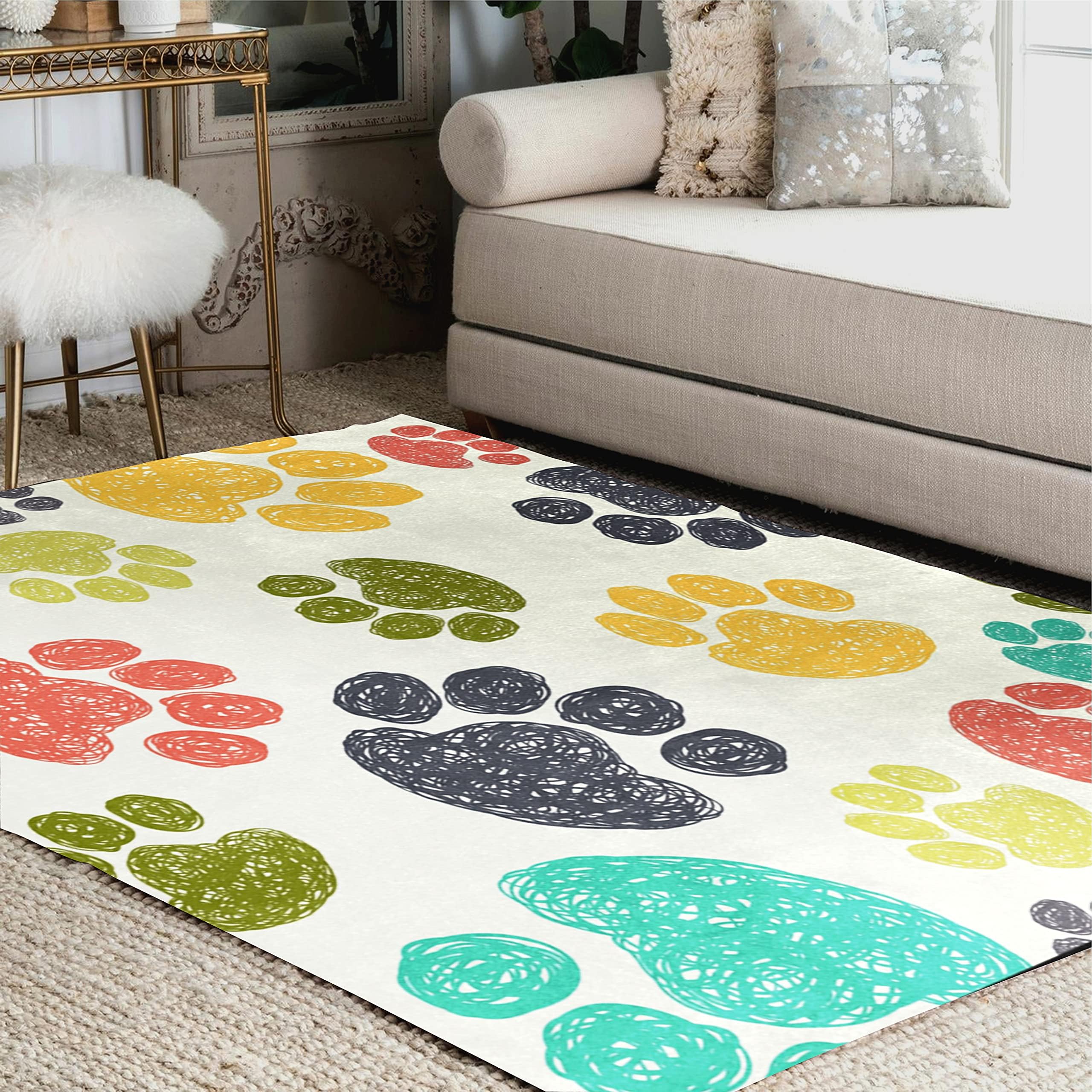 Amazon.com: Dog Area Rug 3x4 ft for Bedroom Living Room - Cute Puppy ...