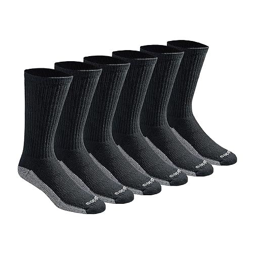 Dickies Men's Dri-Tech Original Moisture Control Crew Socks, Available in M-XXL (6, 12, 18 Pairs)