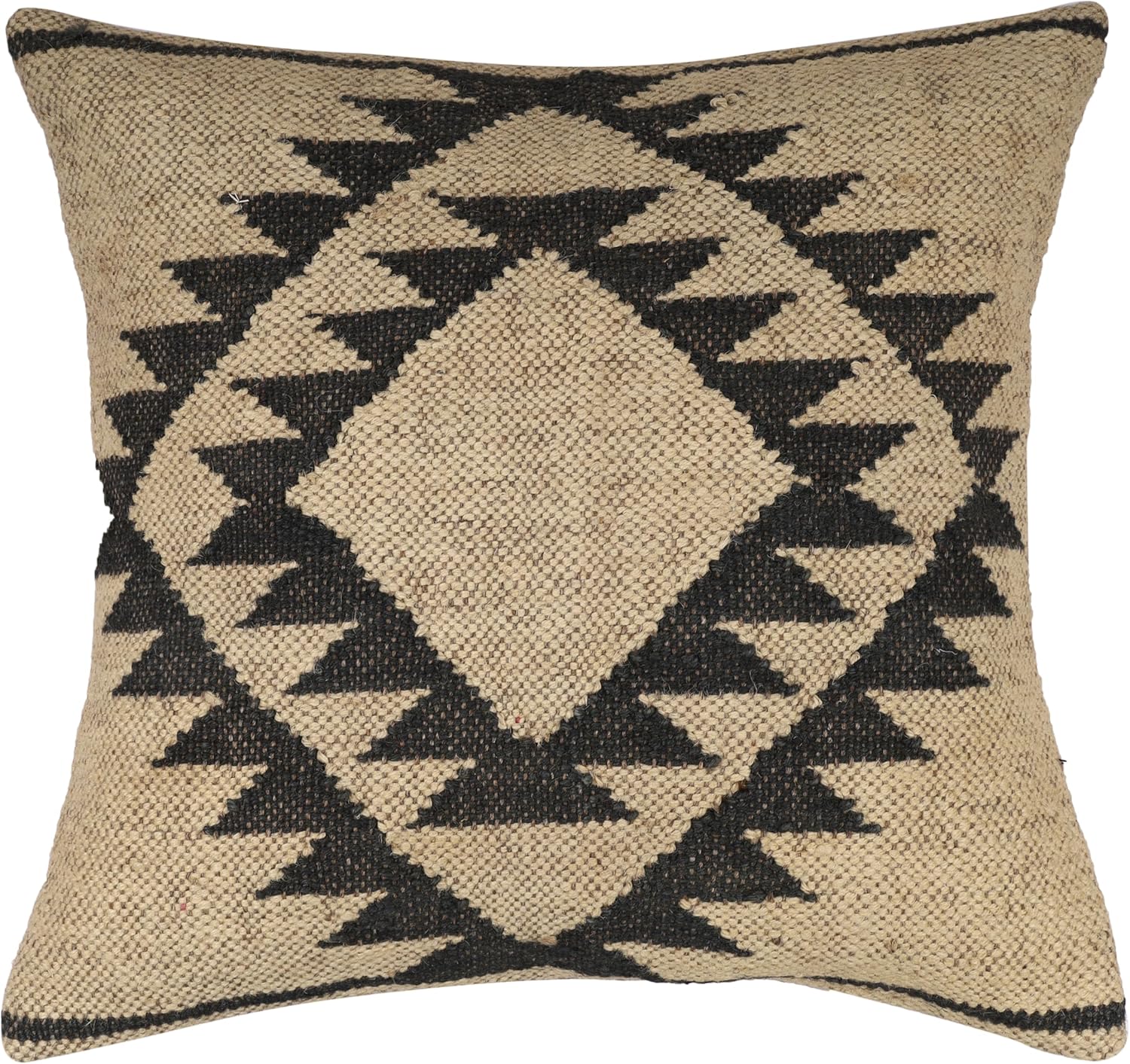 Multicolor Boho Kilim Pillow Cover Indian Handmade Jute Wool Cushion Tribal Rustic Throw for Chair Sofa Bed Living Room Vintage Decor