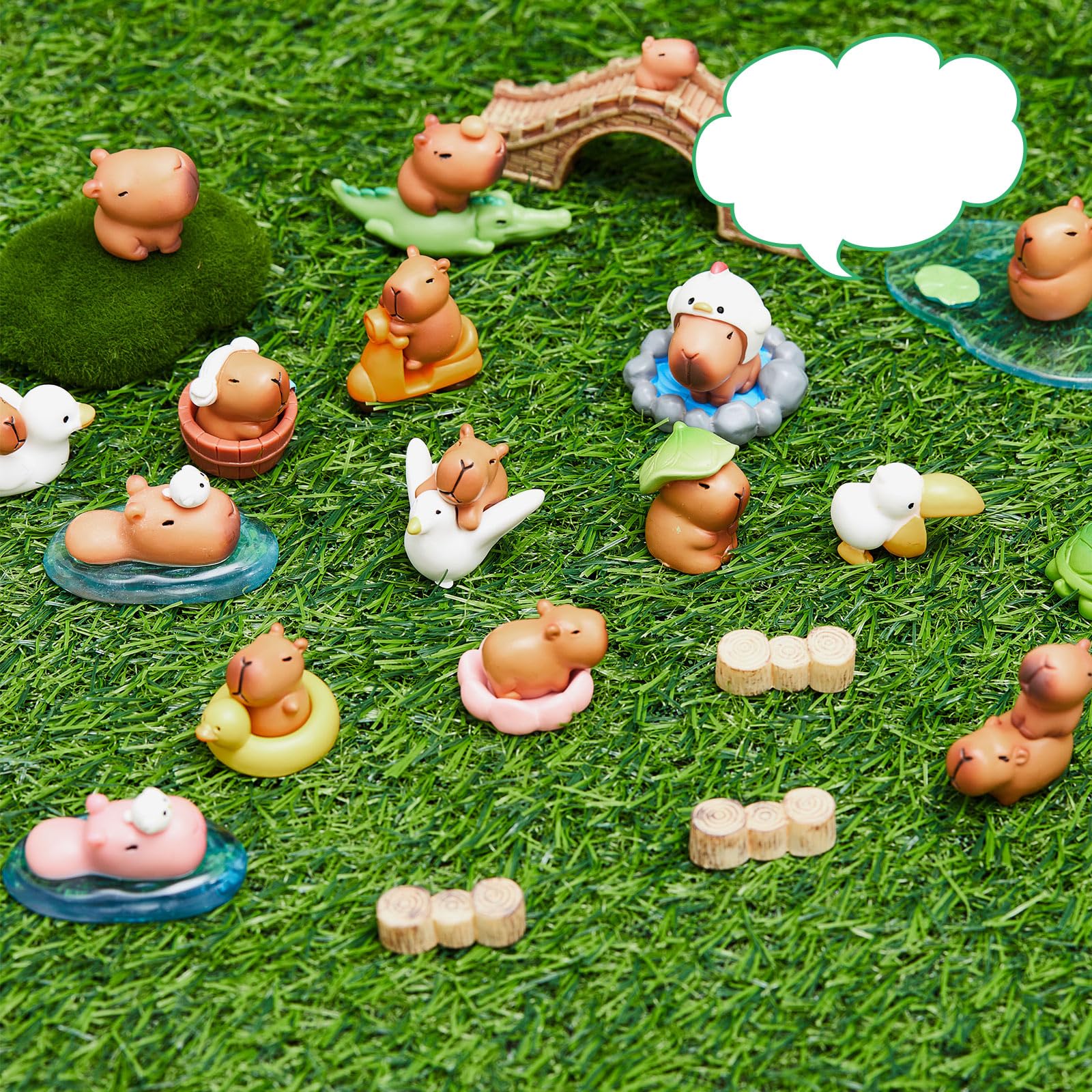 23 Mini Figurines Capybara Lumineuses – Décoration Intérieur, Voiture, Bureau – Accessoires DIY Mignons, En Plastique