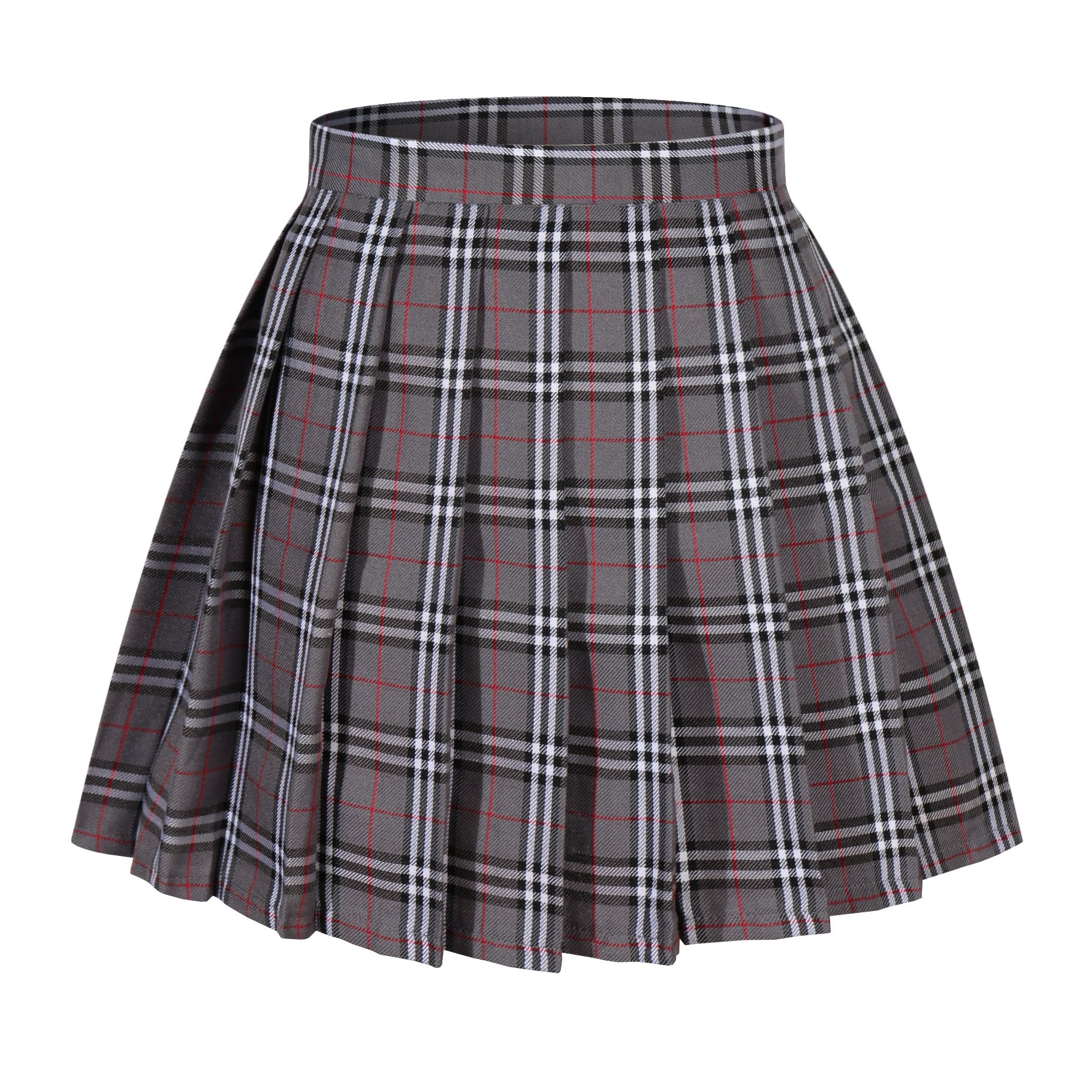 BeautifulfashionlifeWomen Girls Short Plaid Pleated Skirts Uniform Cosplay Costumes