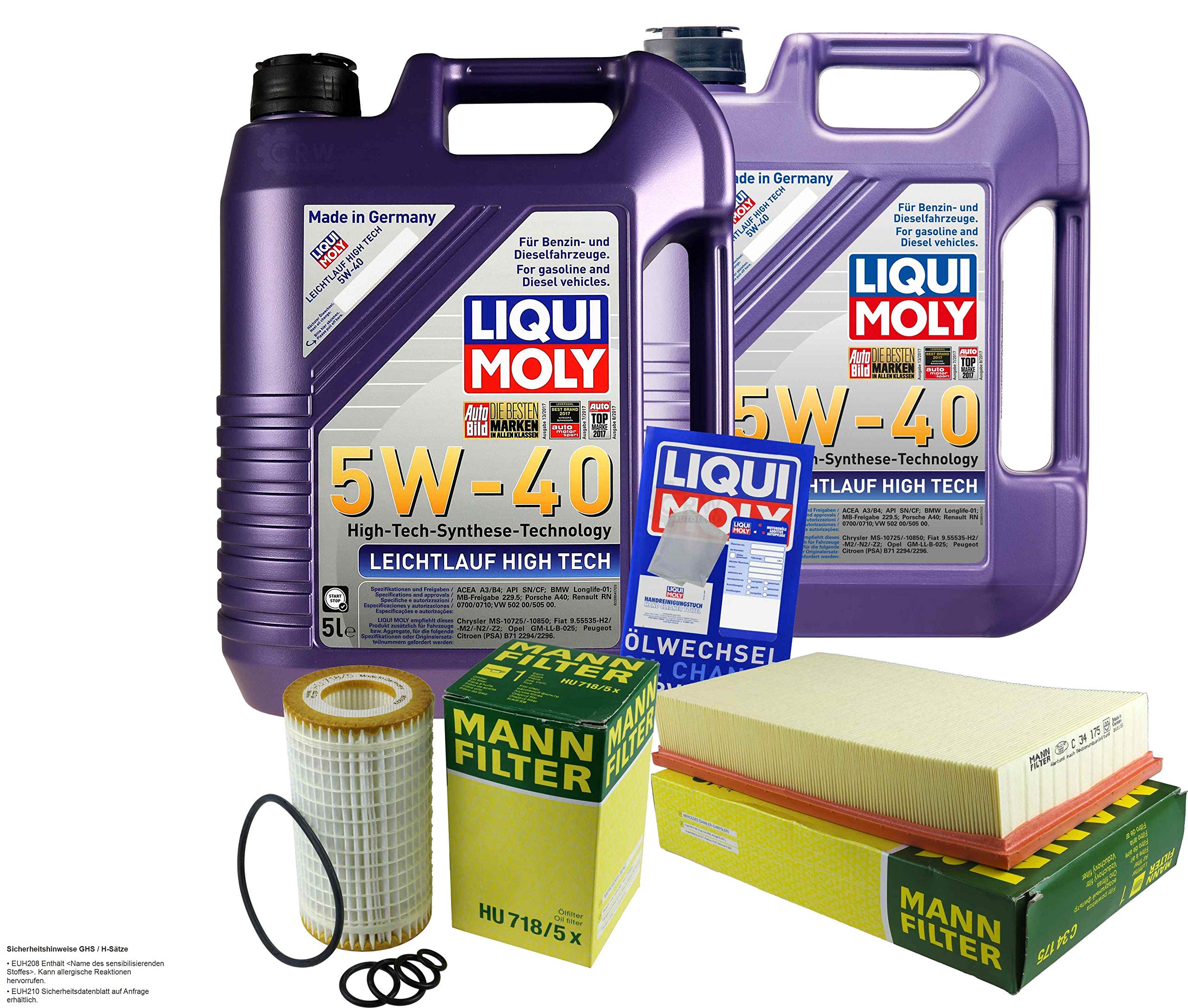 Kit d'inspection 10 l LM LL High Tech 5W-40 + filtre à air MANN