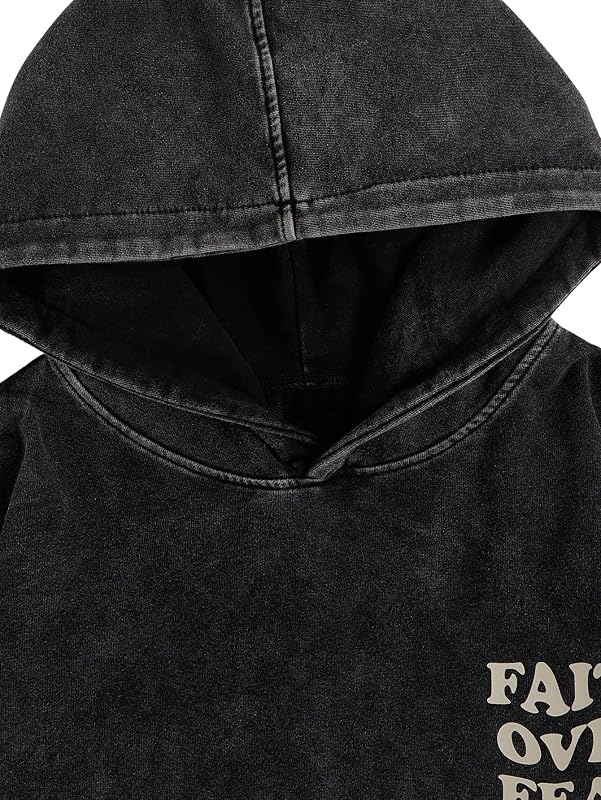 Men's Y2k Graphic Distressed Hoodie Vintage Hooded Sweatshirt image 3