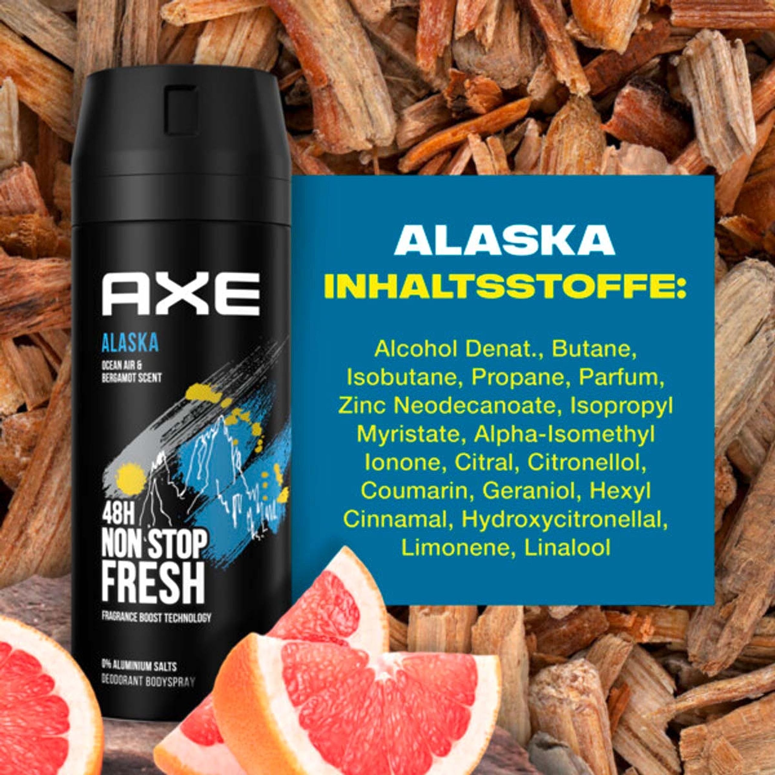 AXE Alaska Deo 24x 150ml Deospray Deodorant Bodyspray ohne Aluminium Herren Männer Men