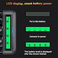 Vista 4 de Tenberly Cargador de batería universal AA AAA C D con 4 baterías recargables de tamaño C de 4000 mAh