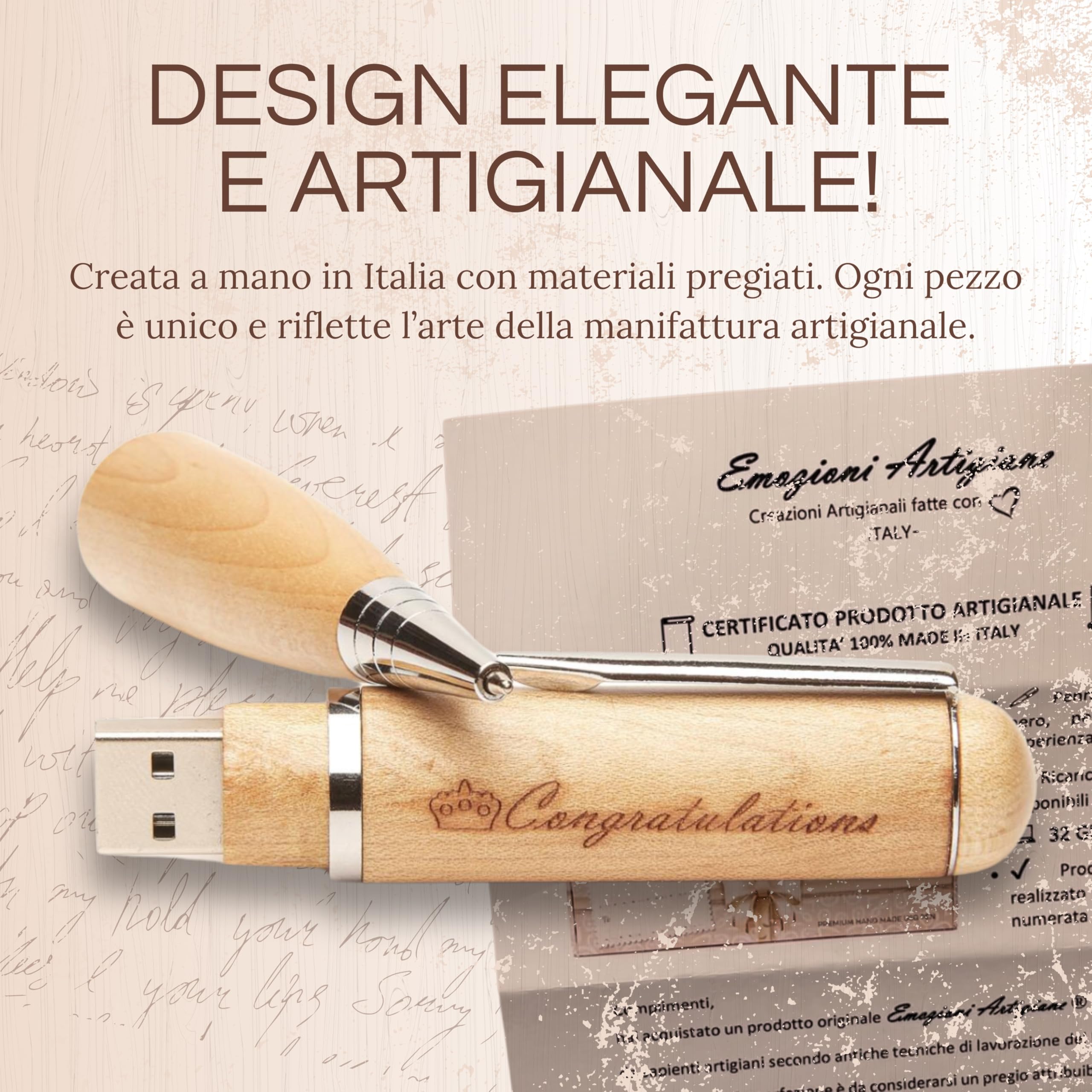 Penna Regalo Originale in Legno Multifunzione per Laurea, Compleanno, Anniversario. Raffinata Scatola con Incisione.
