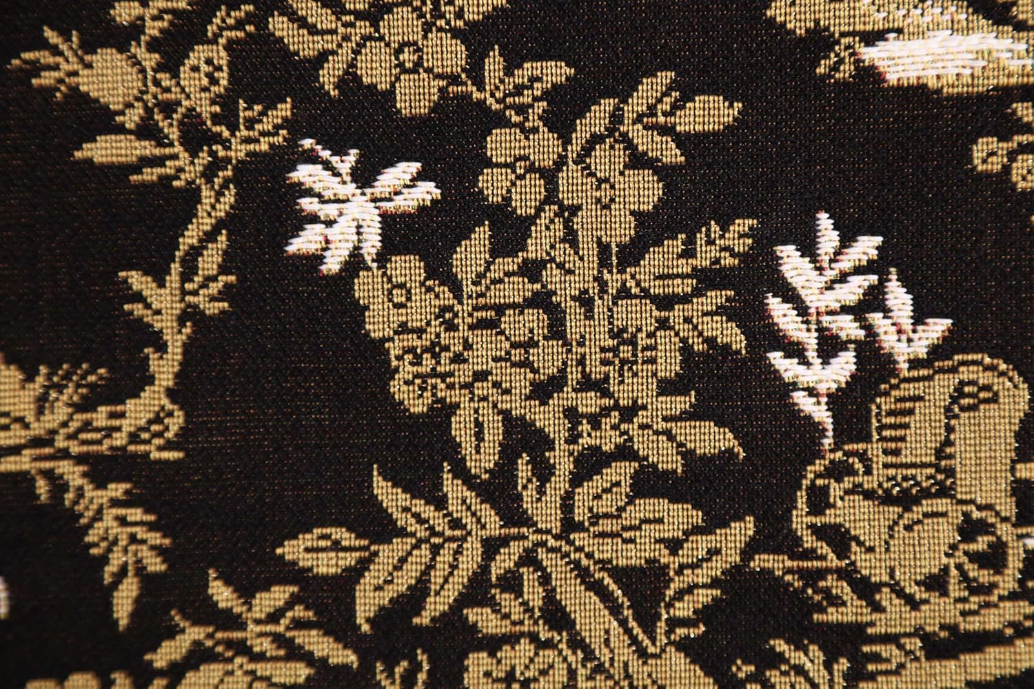 The Chinese On A Wheelbarrow Black French Tapestry Cushion - 19 in. x 19 in. Cotton by Charlotte Home Furnishings
