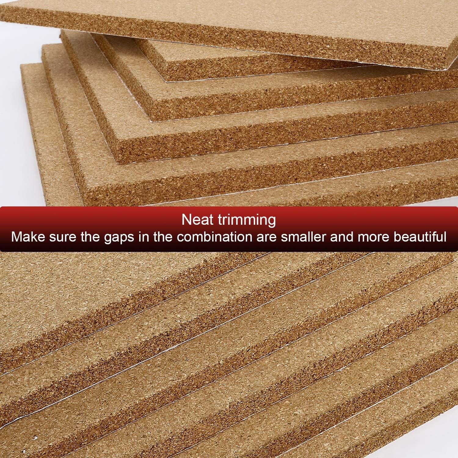 Cork Board Tiles 17”X 8” – 1/2” Thick Cork Board – Bulletin Board – Pin Board Decoration for Pictures,Ultra Strength Adhesive Backing – 6 Pieces Cork Boards for Walls – 1 Box Push Pins
