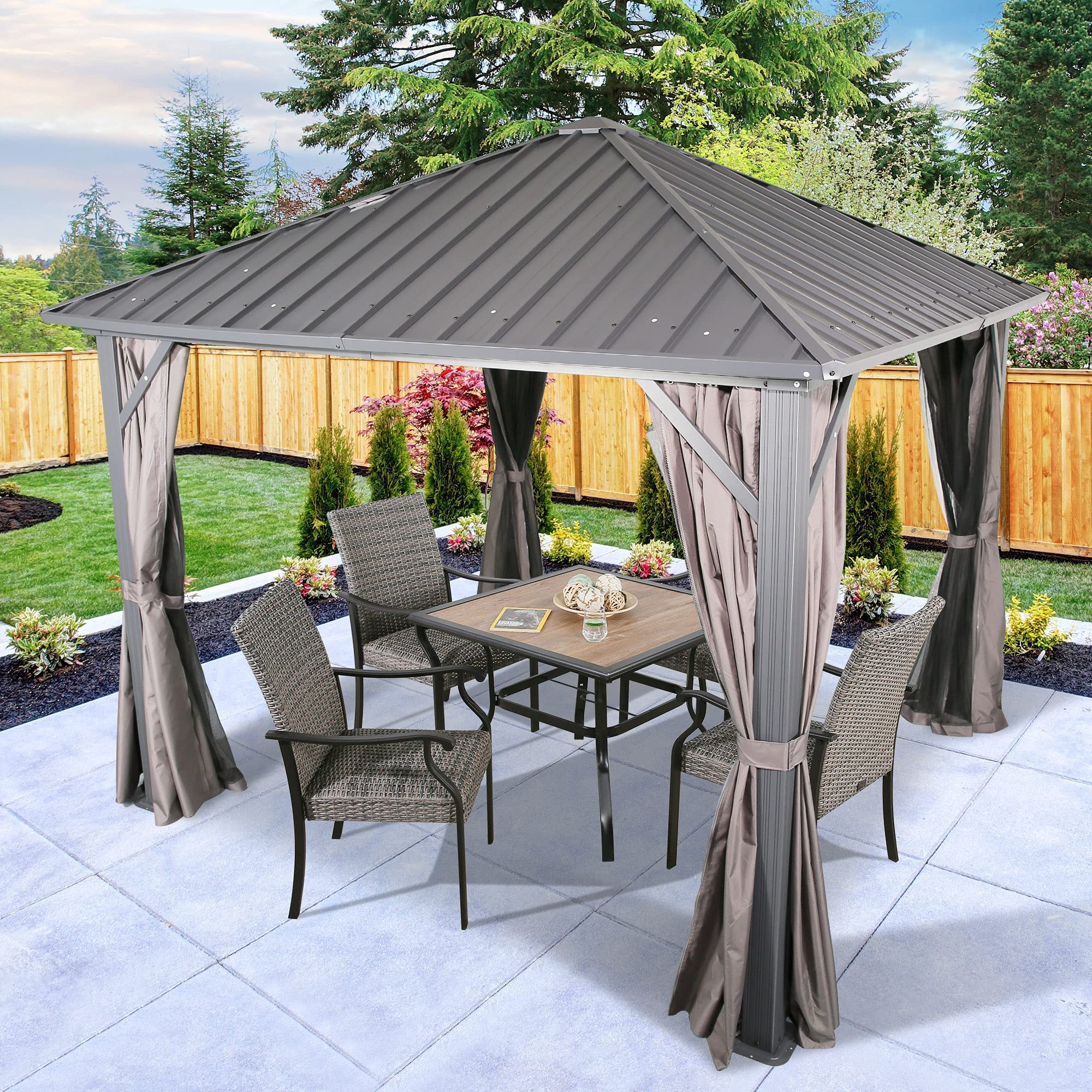Patio Tree 10' x 10' Outdoor Hardtop Gazebo Patio Aluminum Permanent