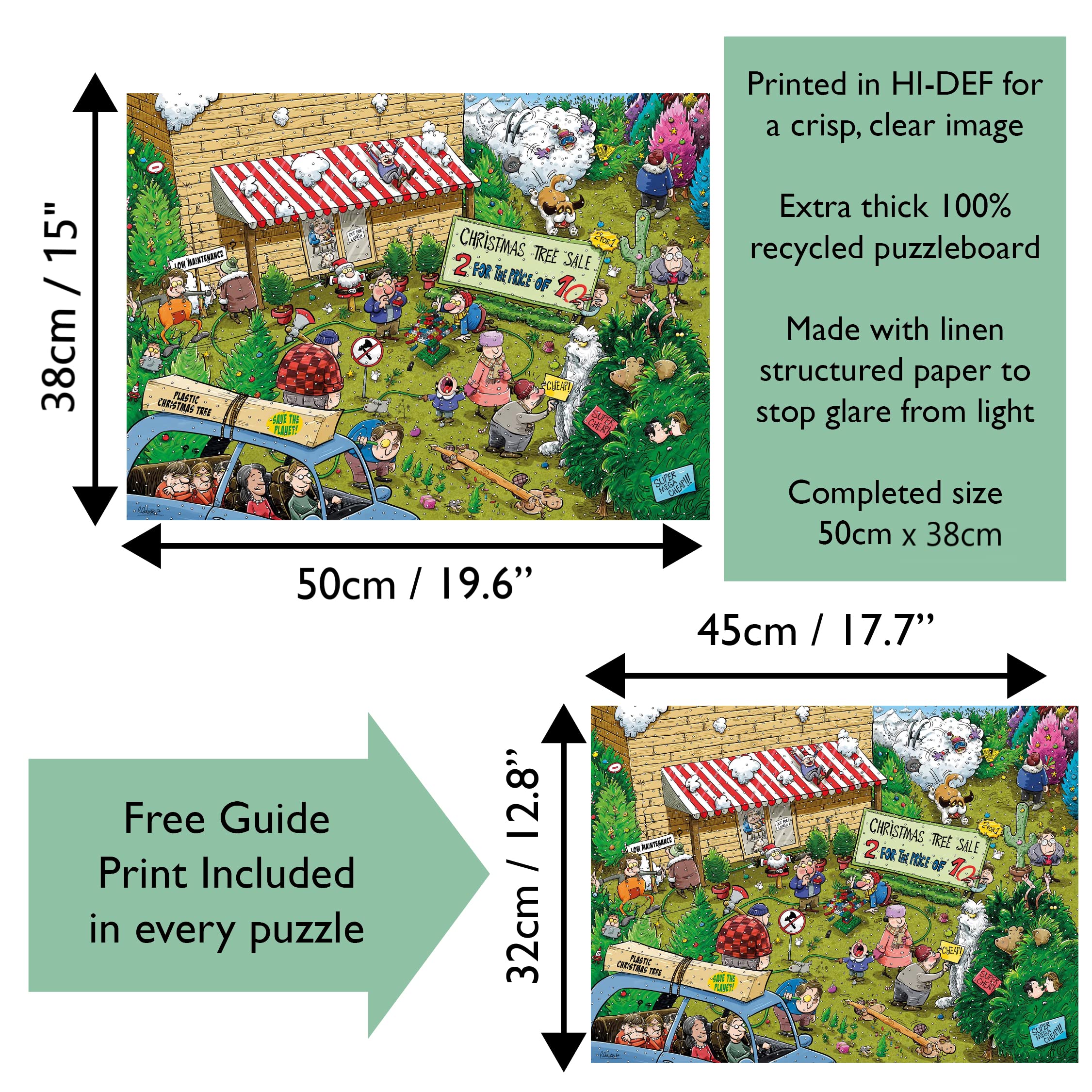 All Jigsaw Puzzles 'Chaos Auf Der Weihnachtsbaumfarm' – 1000 Teile Puzzle, 66 X 50 Cm, Mit Poster, Mattes Finish & Umweltfreundlich