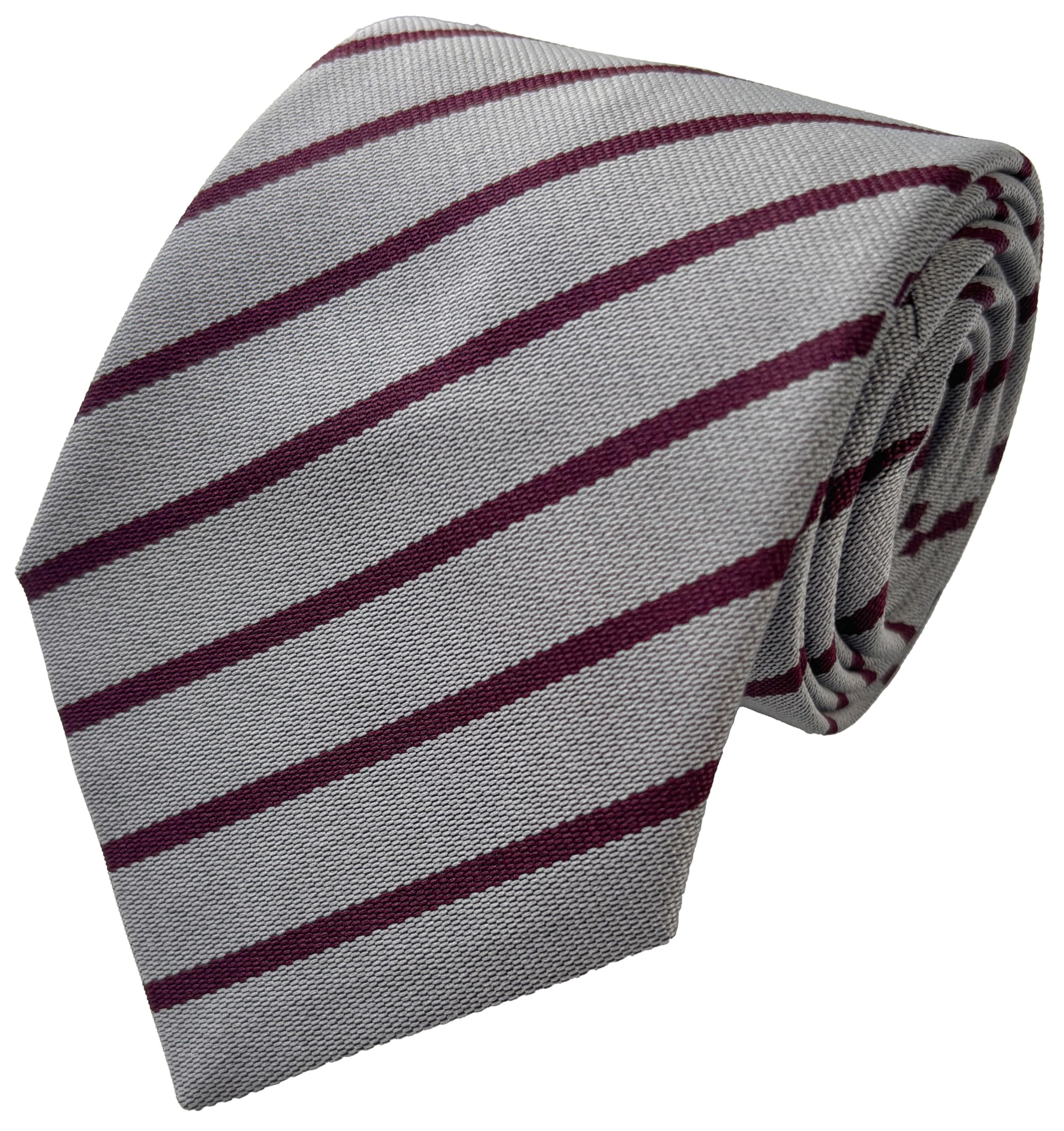 Great British Tie Club Grey & Maroon School Ties (21 Single Stripe Variations) (Grey & Maroon)