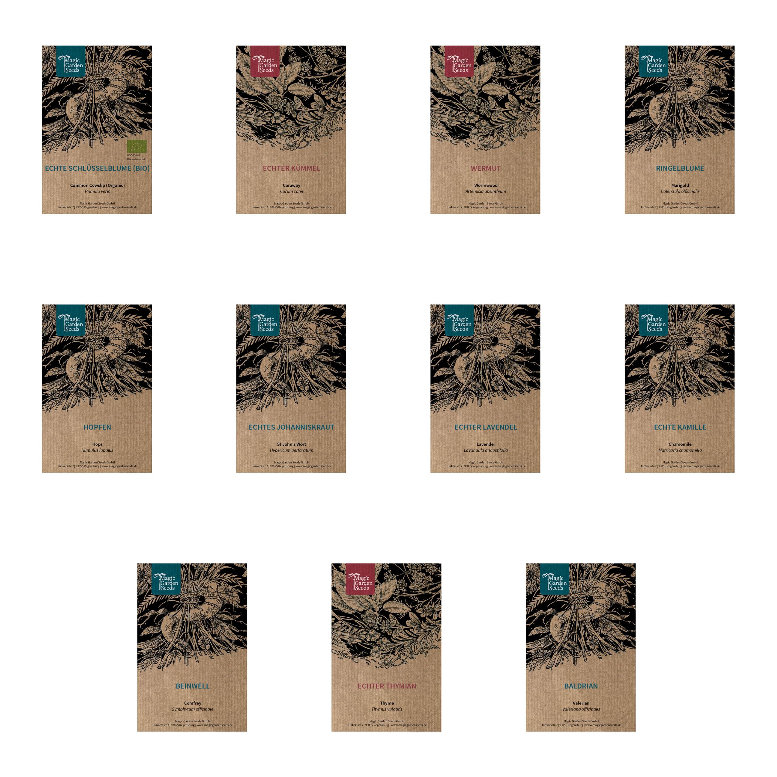 Plantas clásicas del monasterio - Set de regalo de semillas con 11 variedades de hierbas medicinales y culinarias
